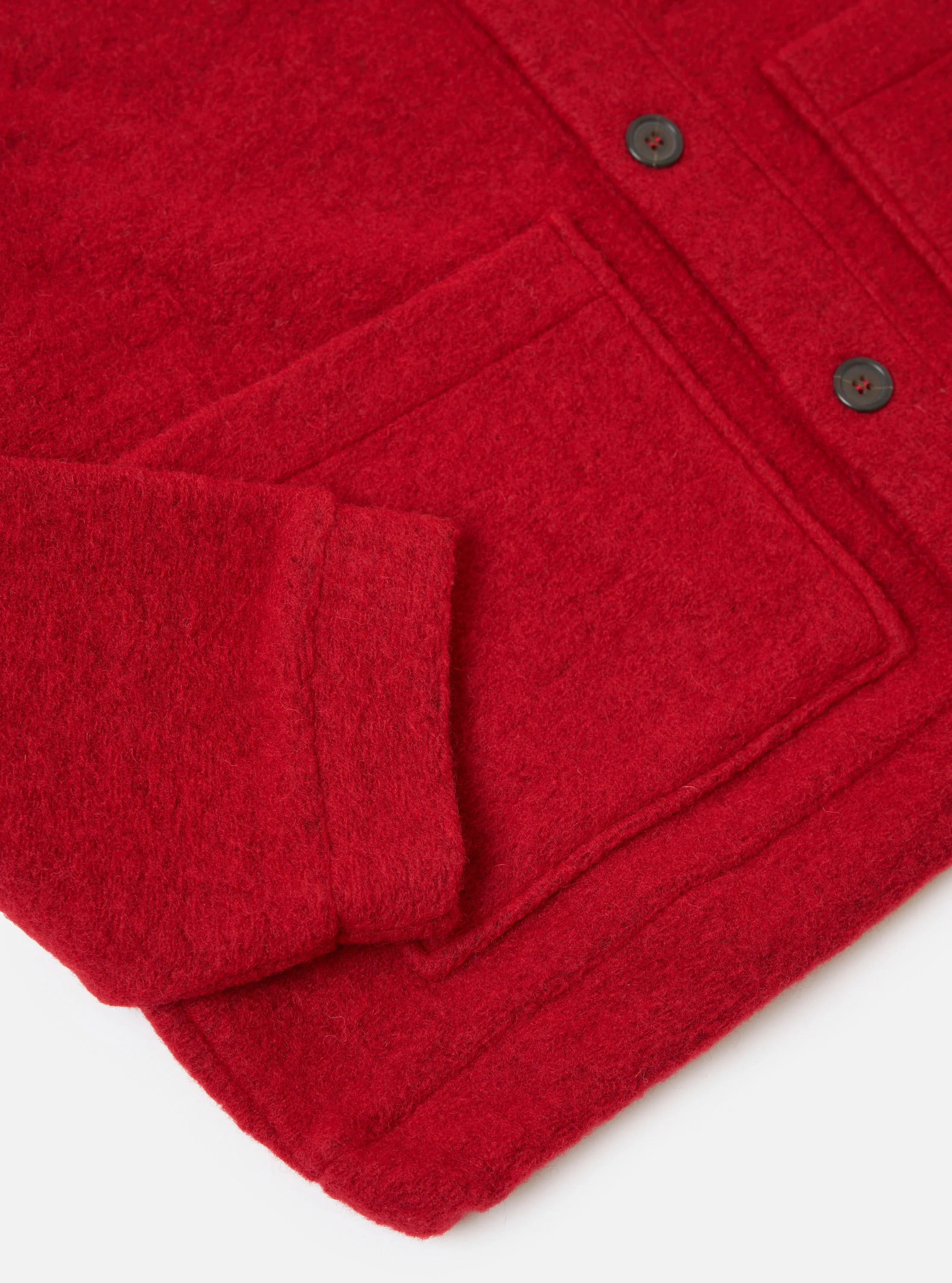 Red Wool Fleece Advance Cardigan - Image 8