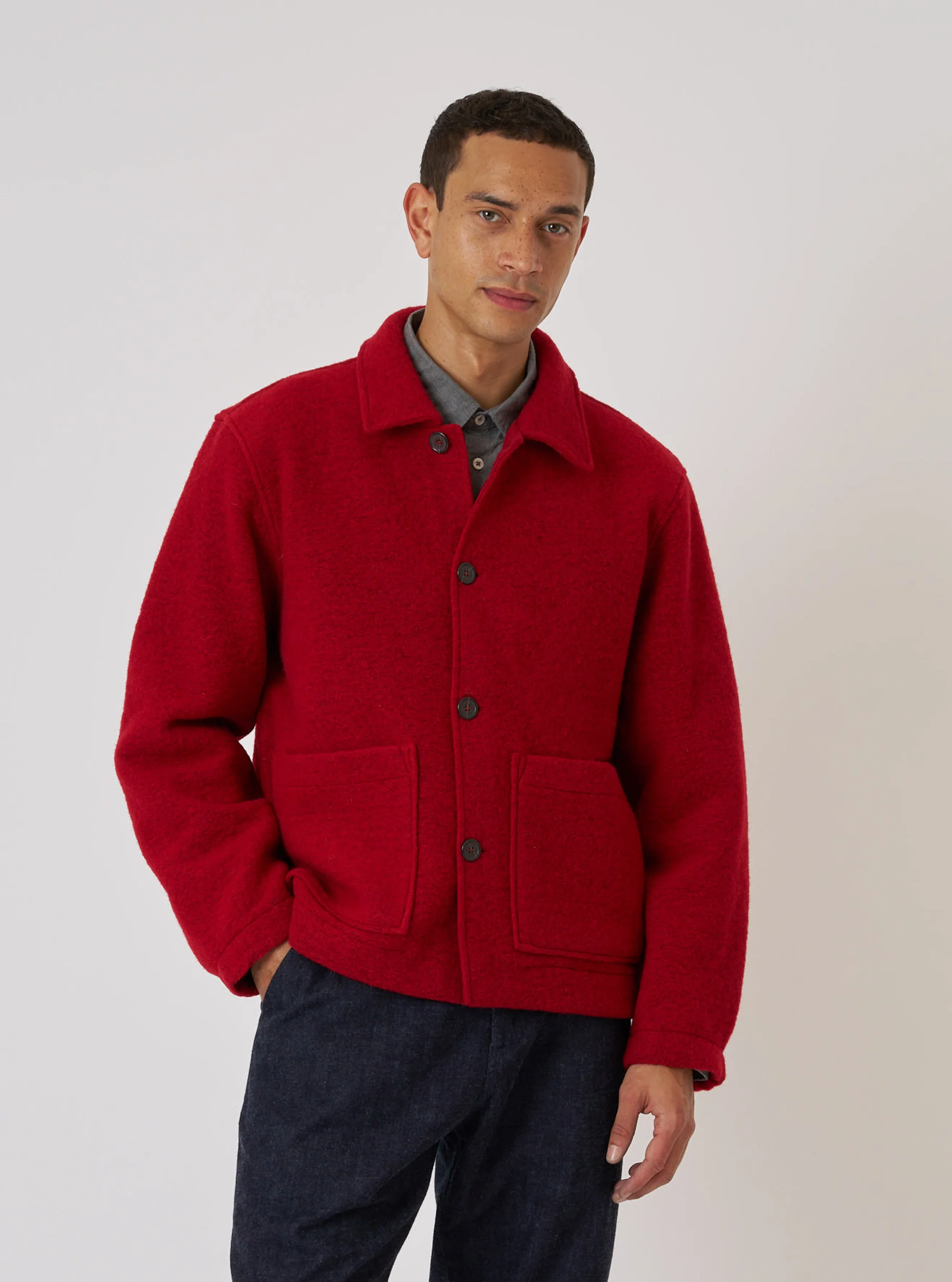Red Wool Fleece Rams Jacket - Image 2
