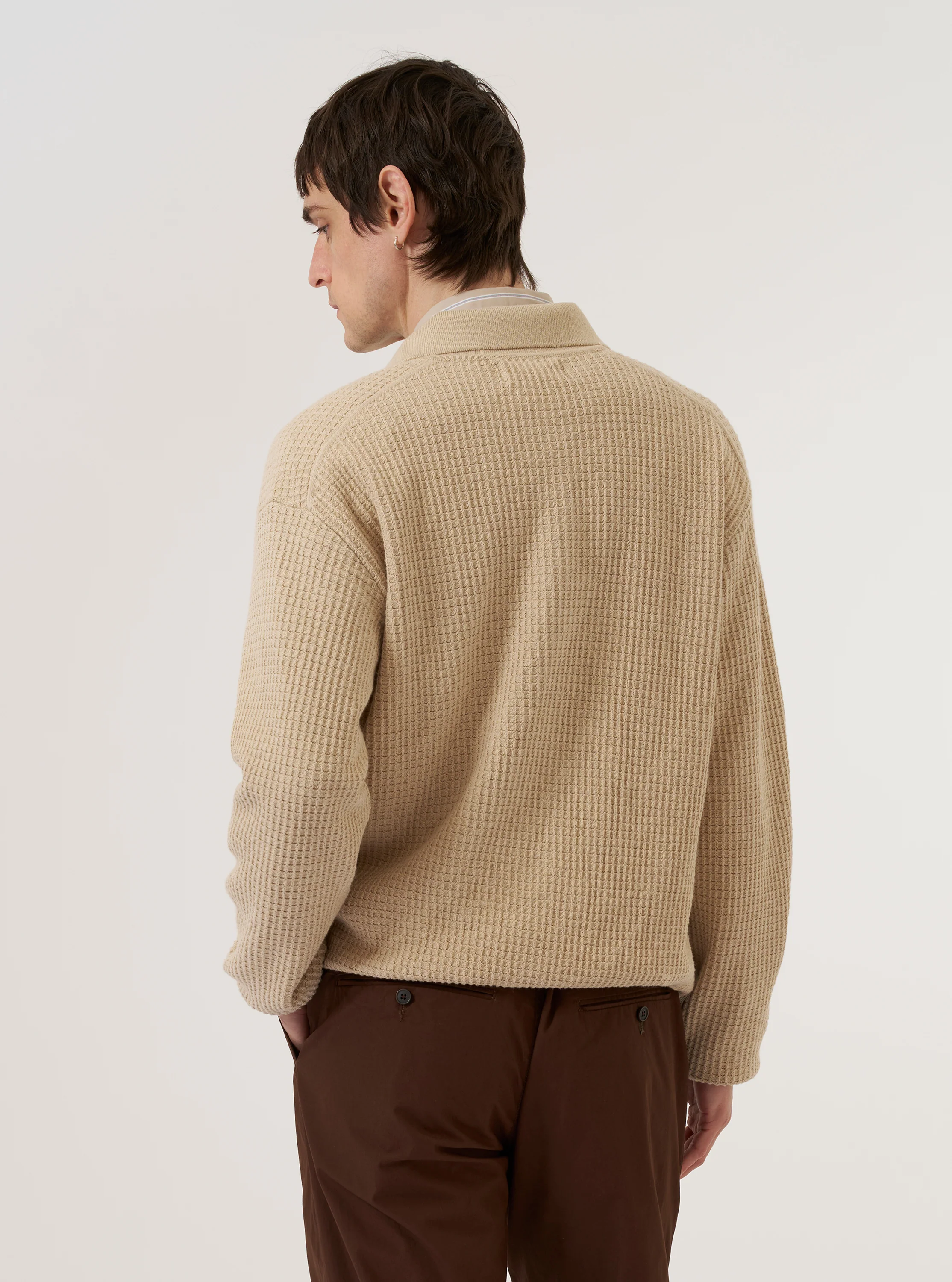 Sand Eco Cotton Knit Jacket - Image 3