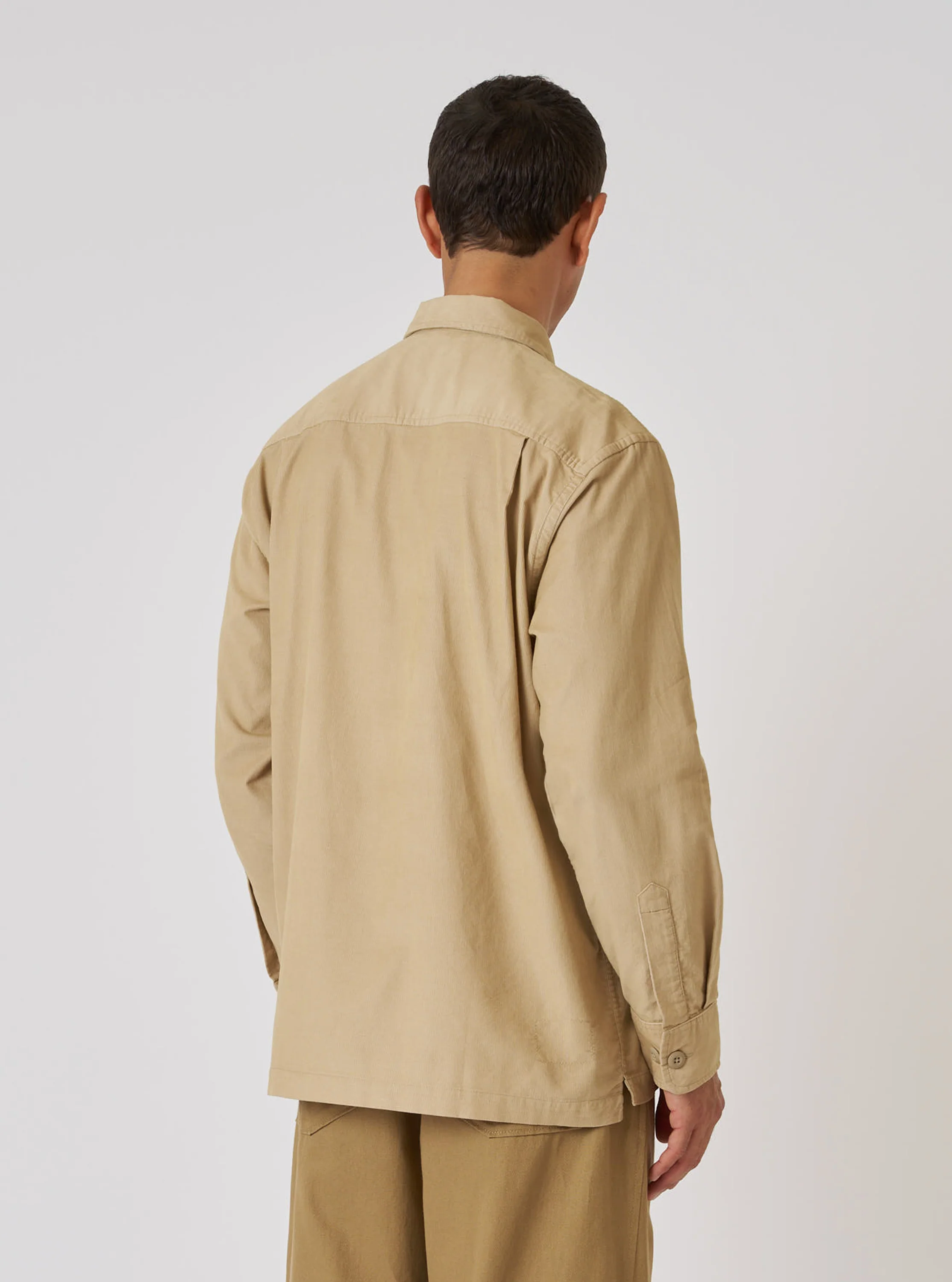 Sand Organic Fine Cord Fatigue Shirt - Image 3