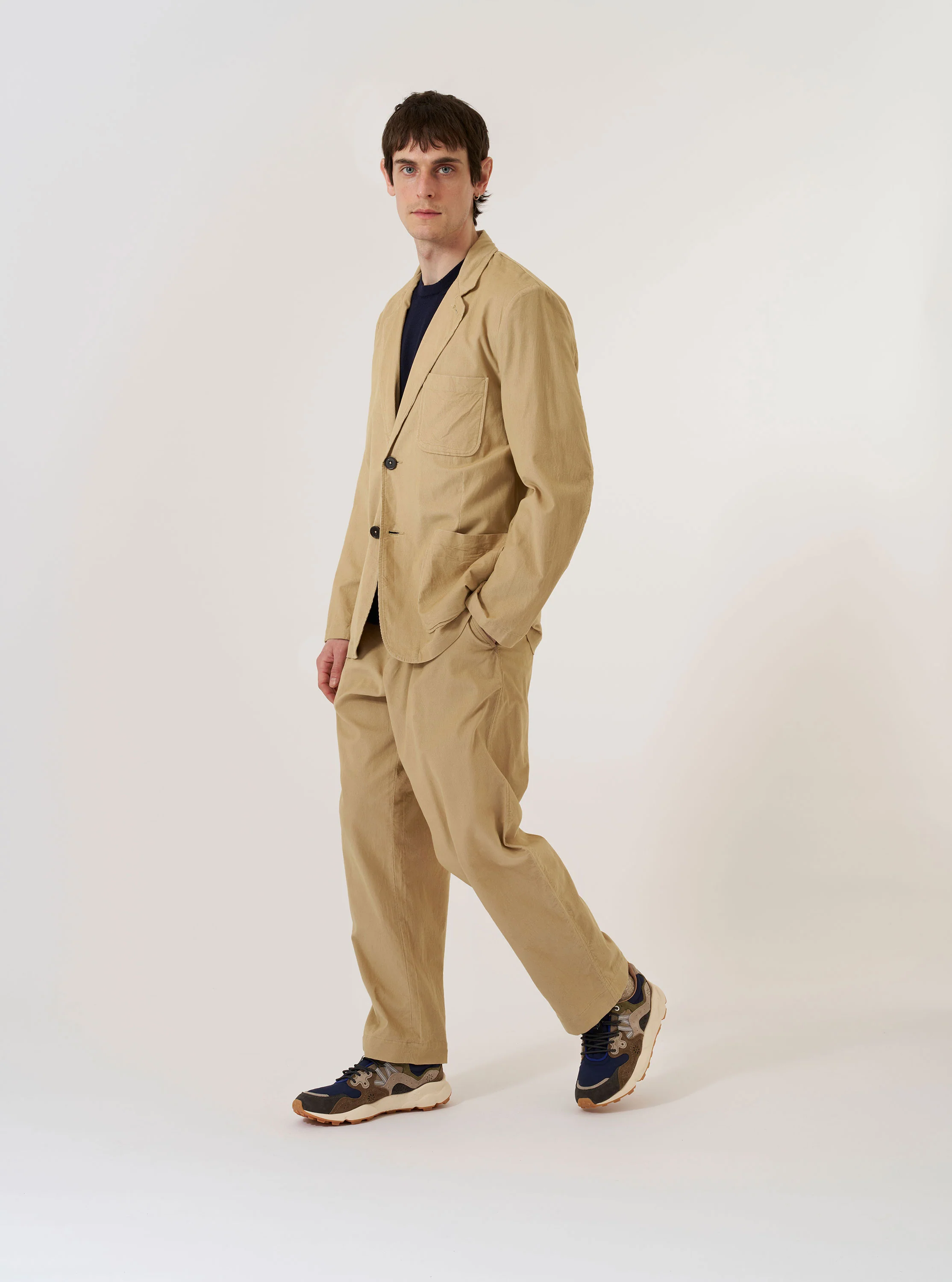 Sand Organic Fine Cord Two Button Jacket - Image 8