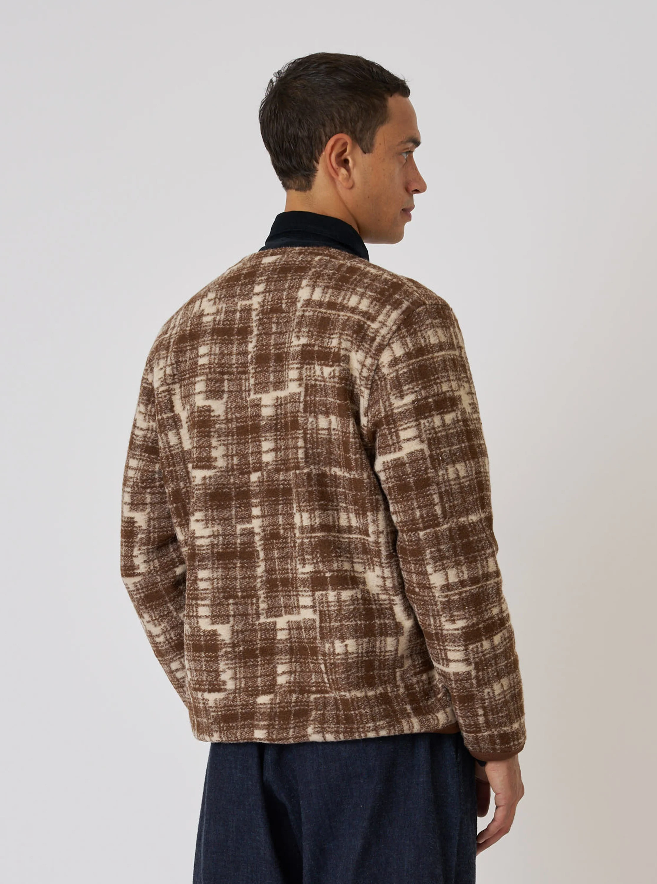 Sand Patch Check Fleece Cardigan - Image 3