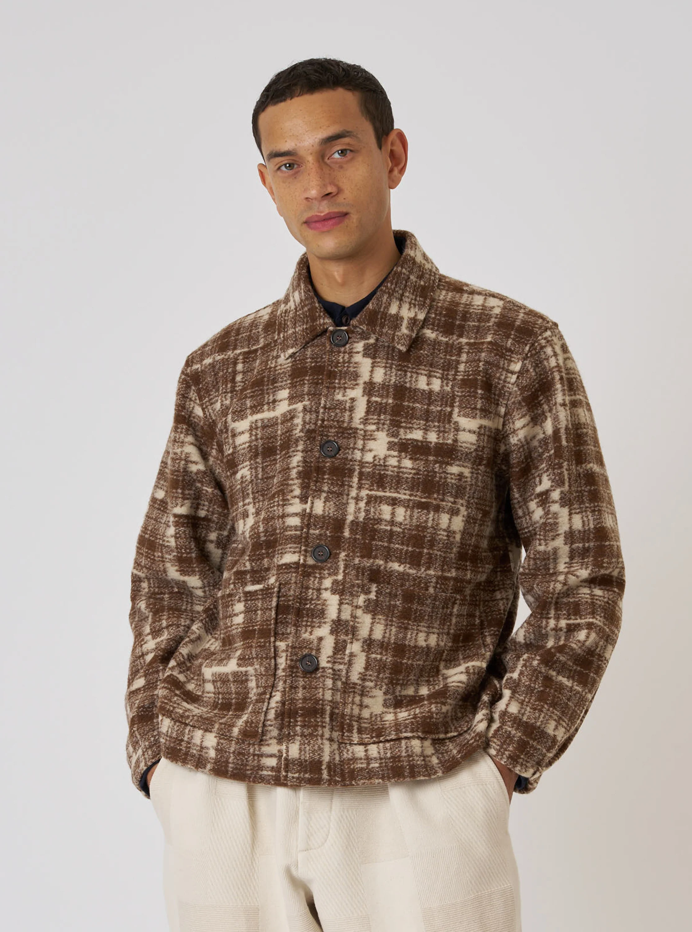 Sand Patch Check Fleece Rams Jacket - Image 2