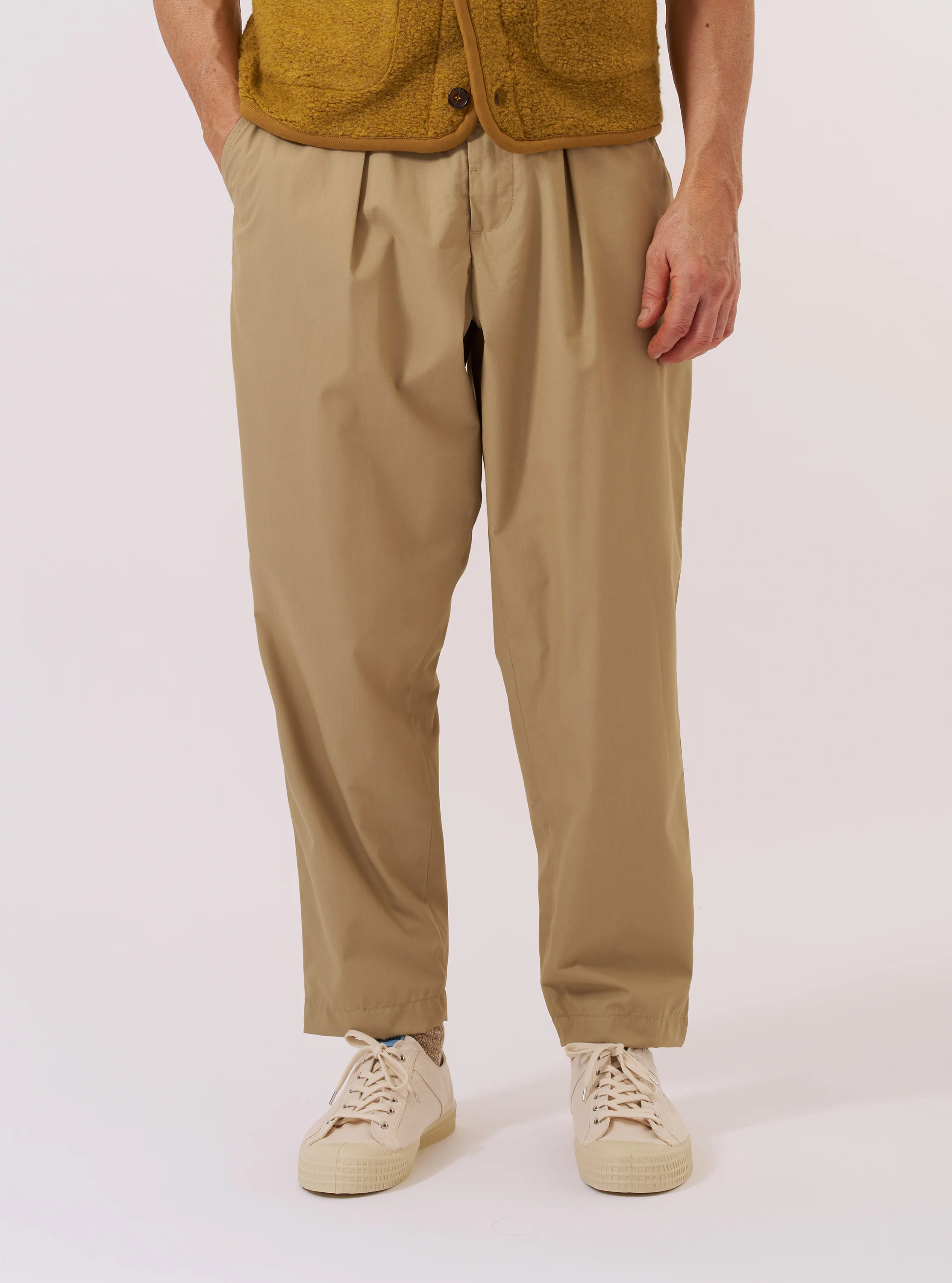 Sand Recycled Polytech Pleated Track Pant - Image 2