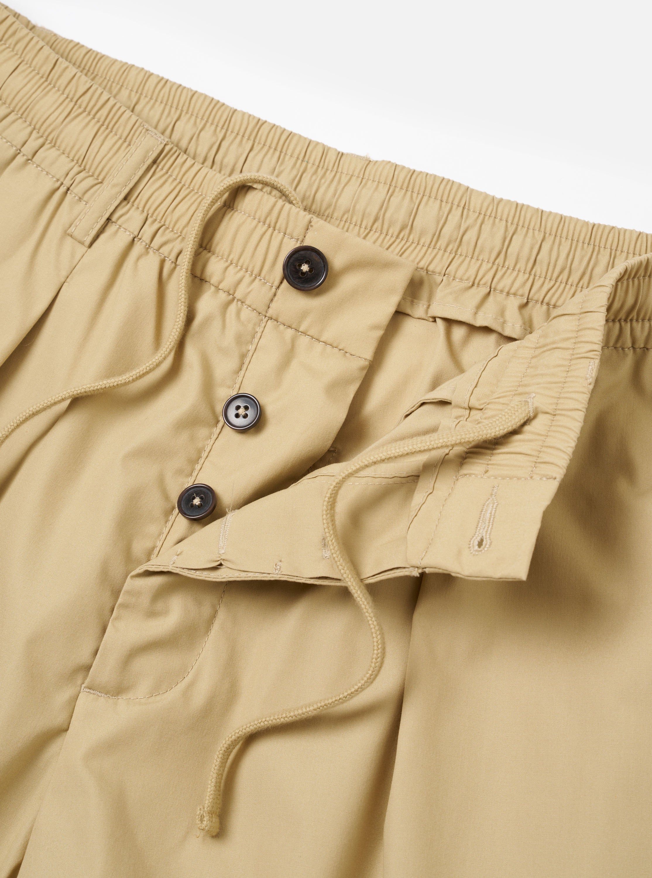 master-piece x Universal Works Sand Recycled Poly Tech Pleated Track Short - Image 6