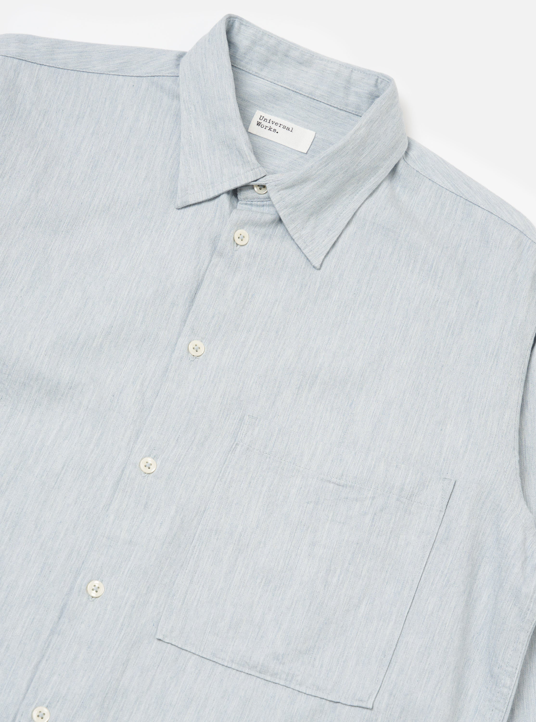 Sky Blue Brushed Organic Cotton Square Pocket Shirt - Image 6