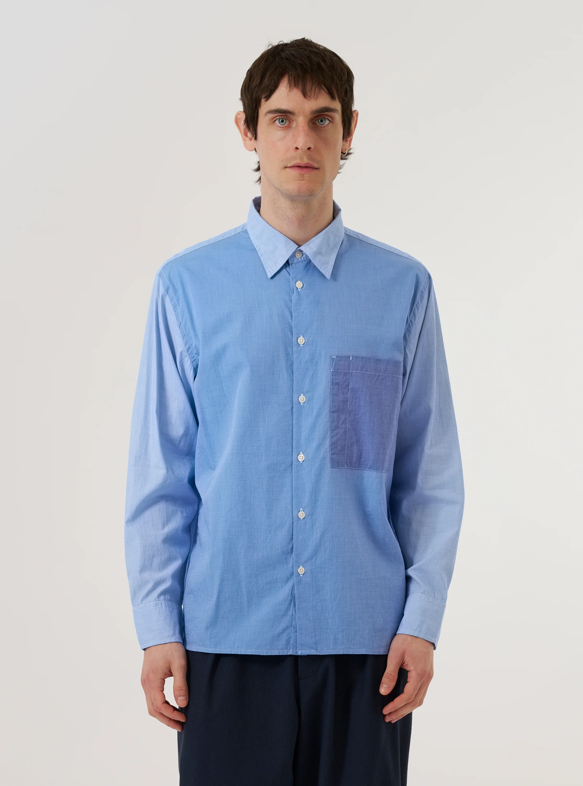 Sky/Blue Fil A Fil Mixed Square Pocket Shirt - Image 2