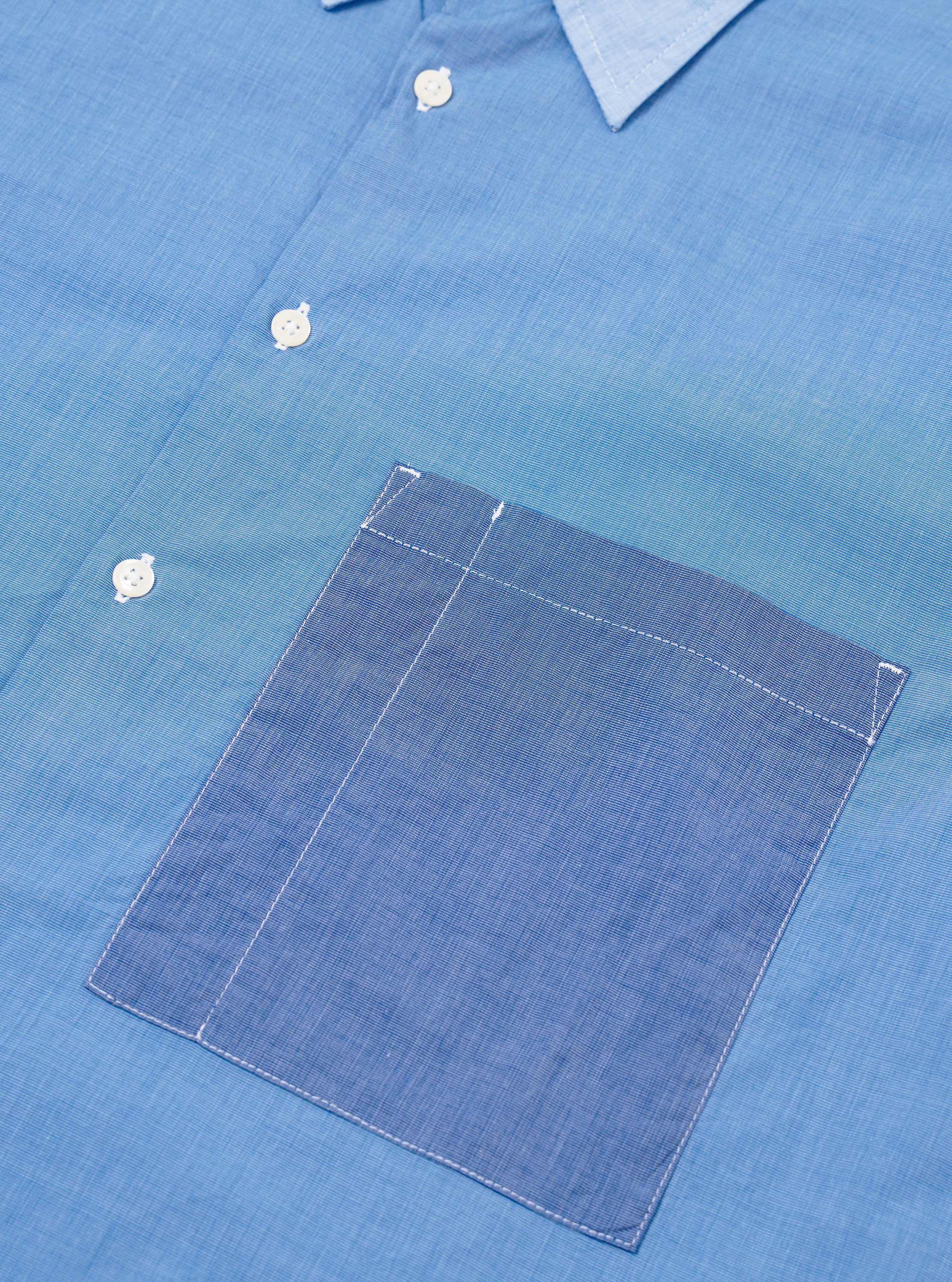 Sky/Blue Fil A Fil Mixed Square Pocket Shirt - Image 6