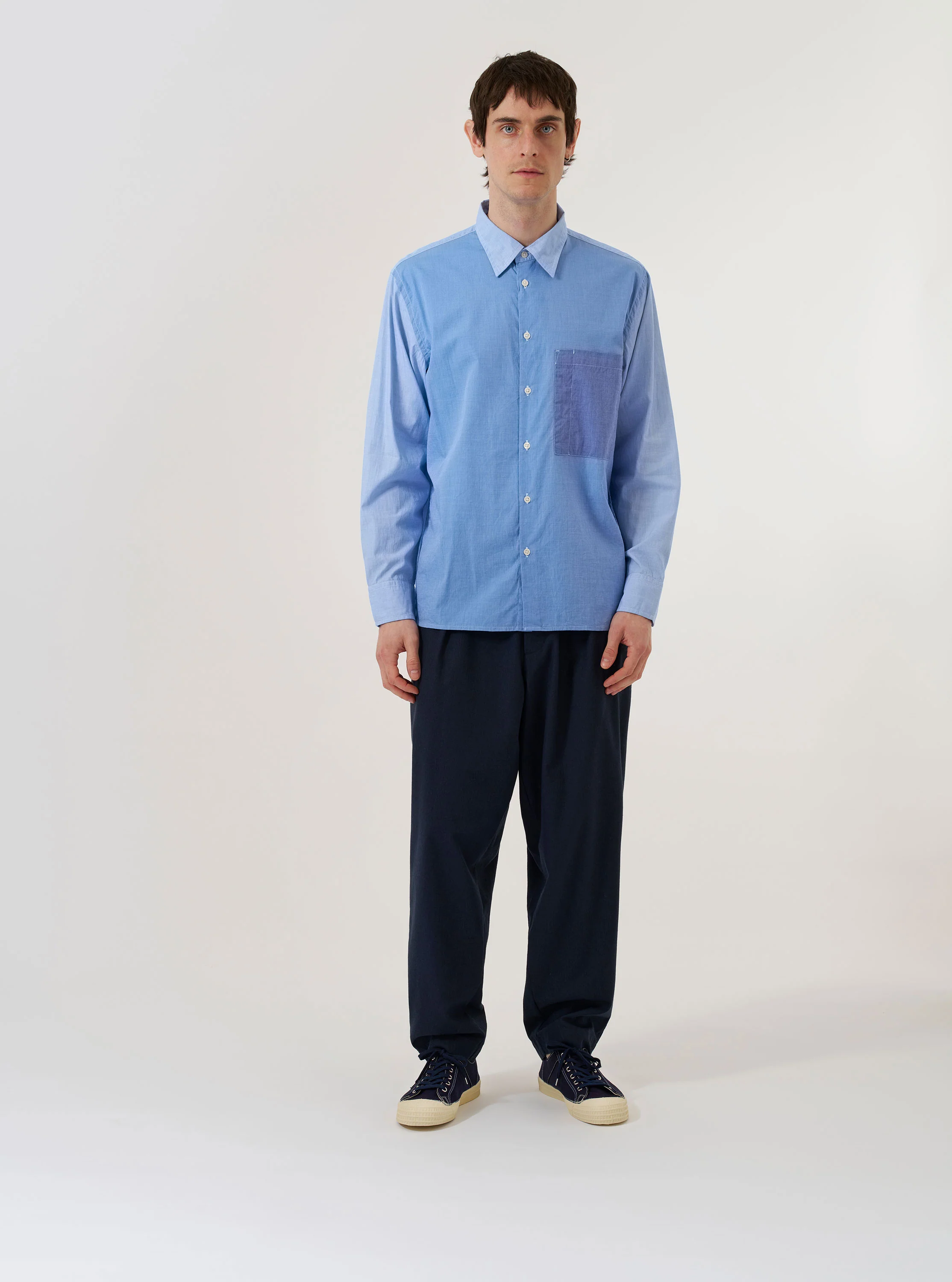 Sky/Blue Fil A Fil Mixed Square Pocket Shirt - Image 8