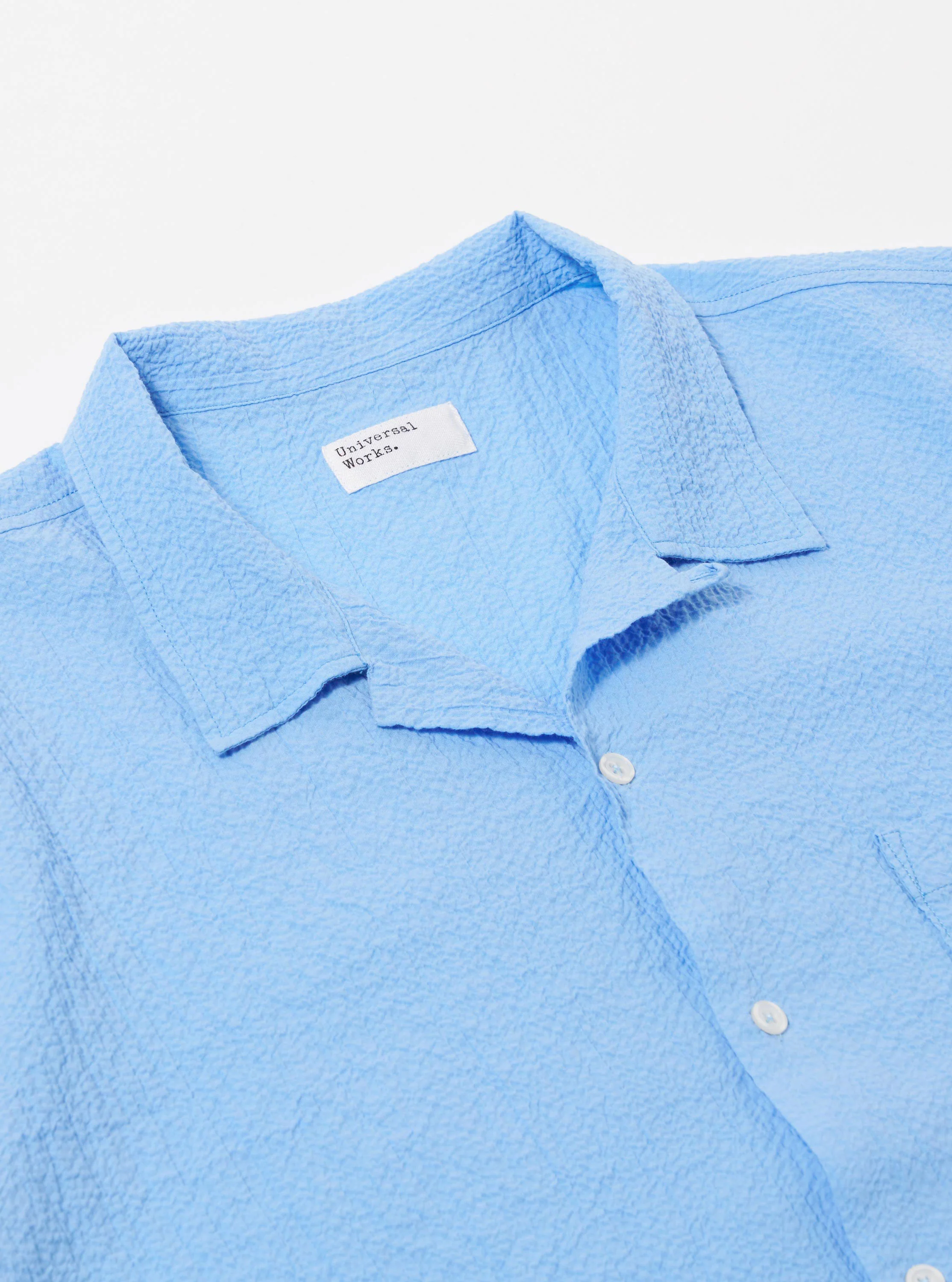 Sky Blue Seersucker Shirting Road Shirt - Image 6