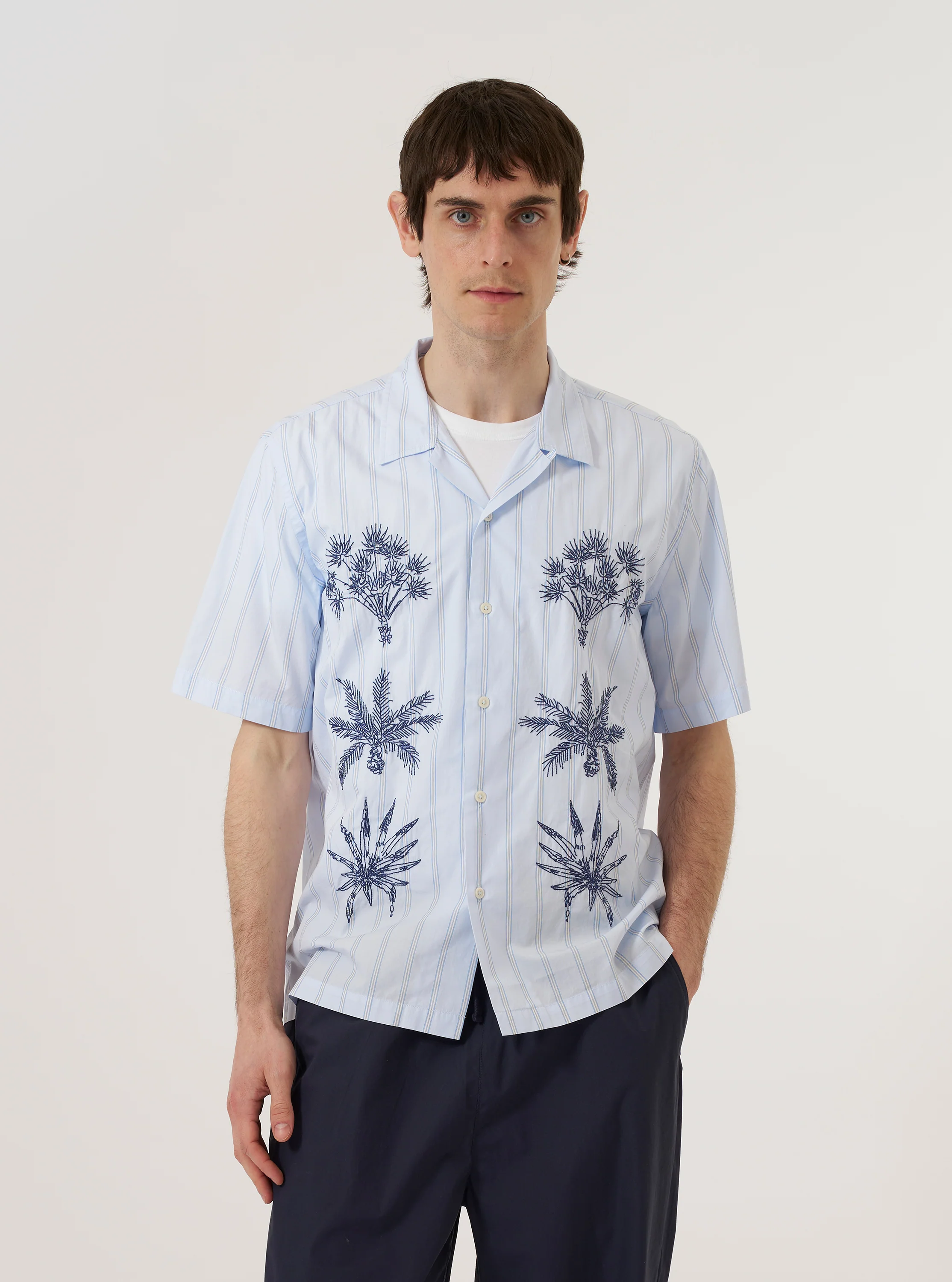 Soft Blue Mc Stripe Road Trip Shirt - Image 2