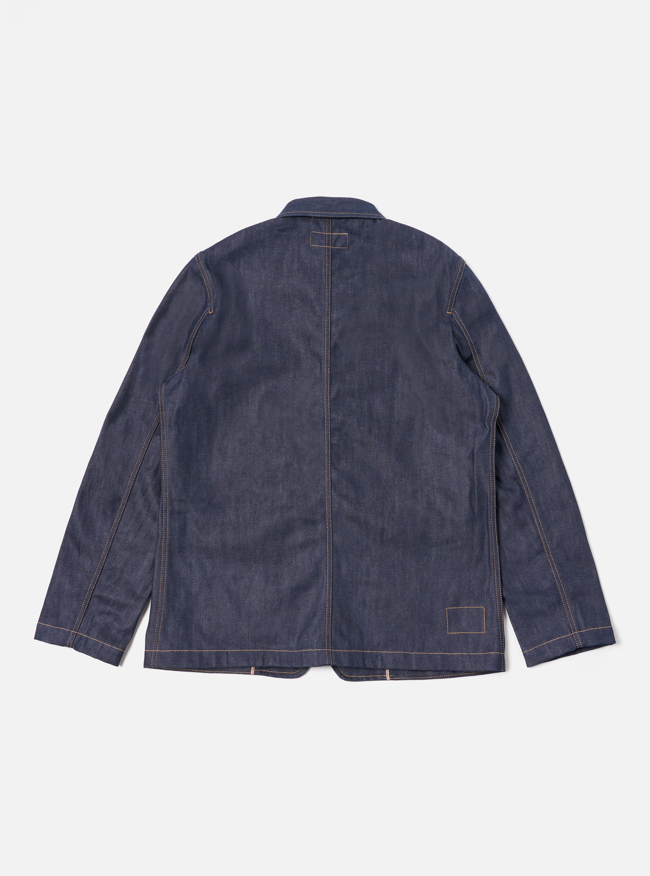 Indigo 13oz Selvedge Denim Bakers Chore Jacket - Image 3