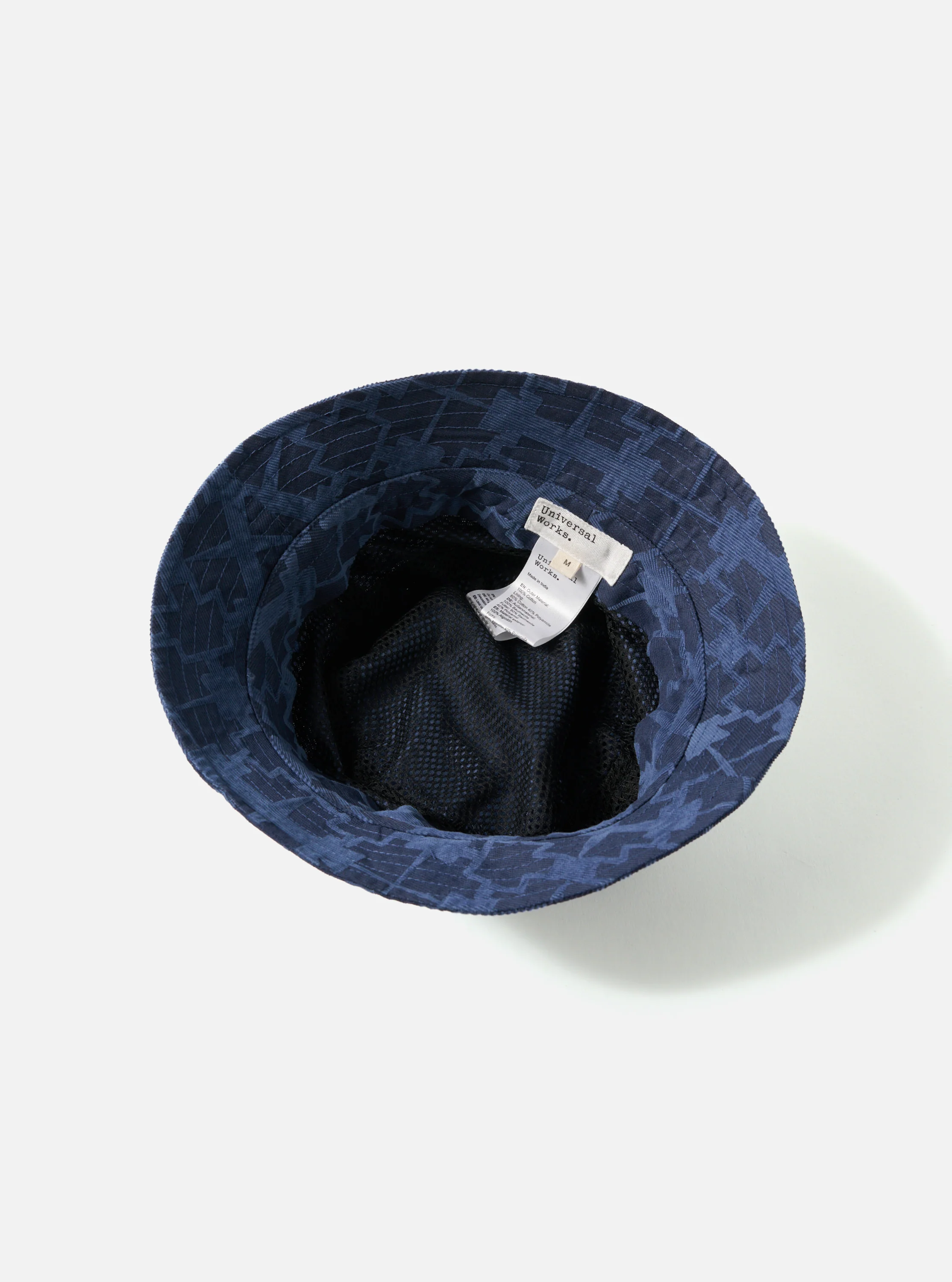 Navy Mitla Print Cord Beach Hat - Image 4