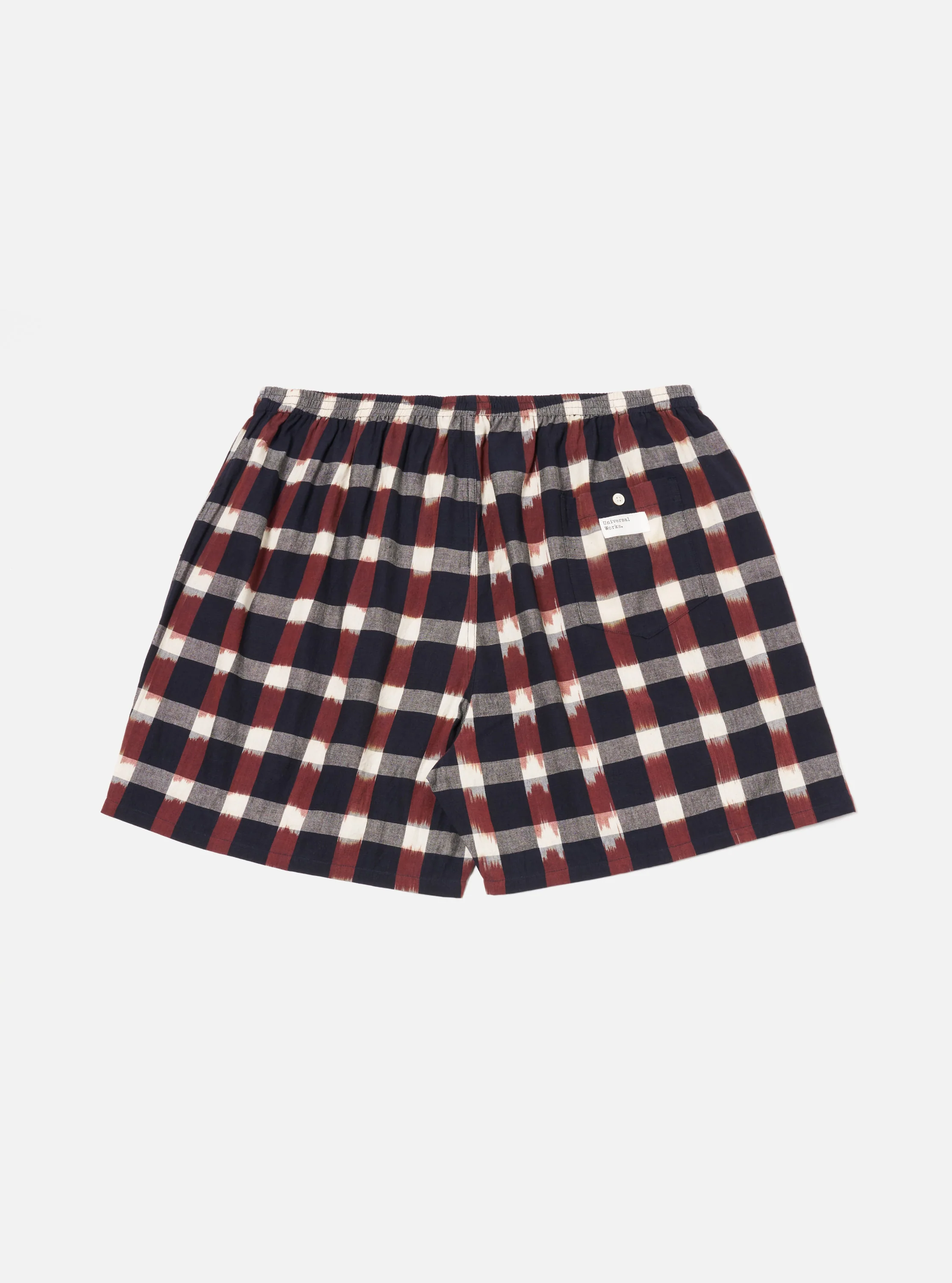 Navy/Brown Check Ikat Boxer Short - Image 3