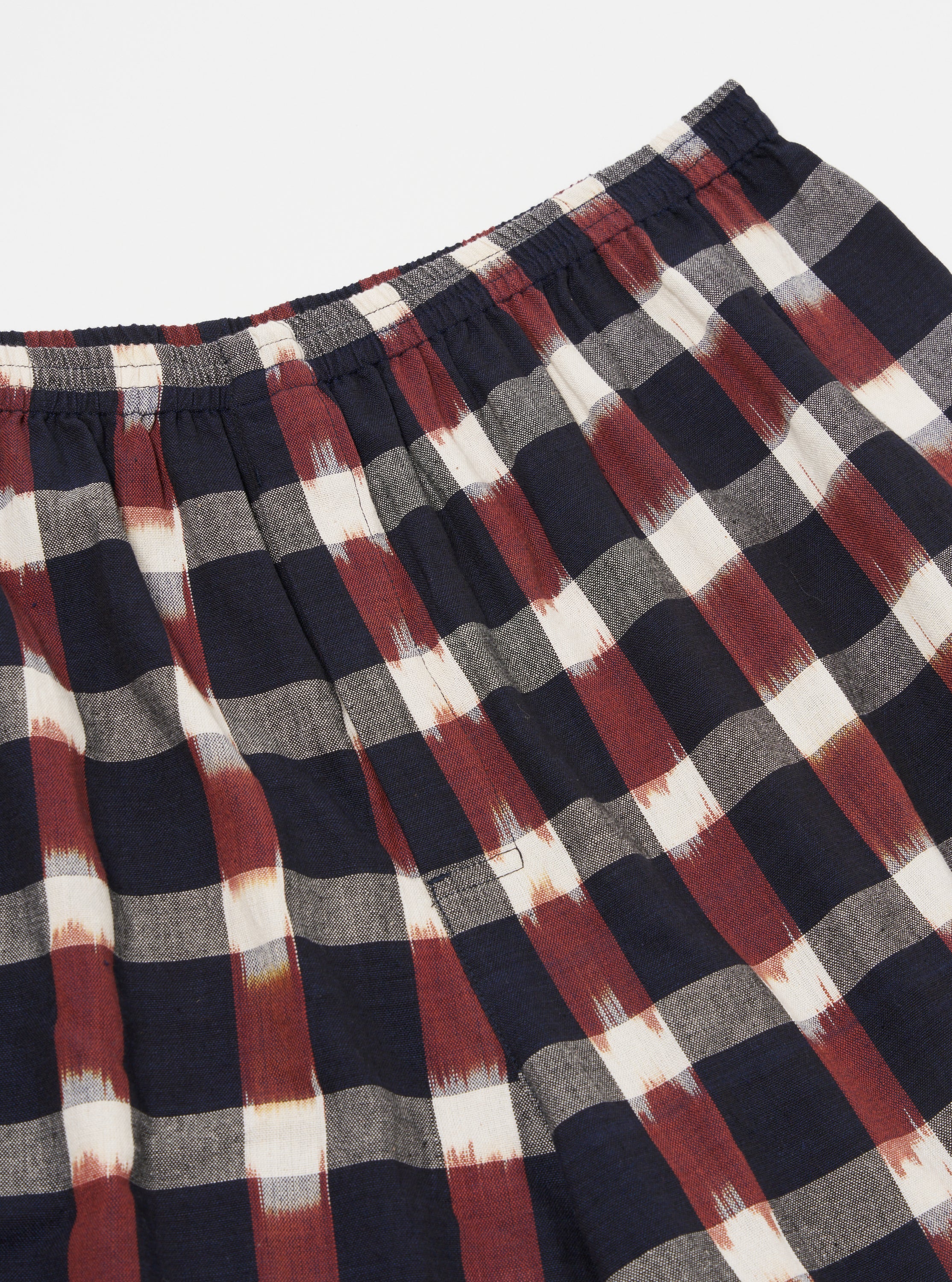 Navy/Brown Check Ikat Boxer Short - Image 4