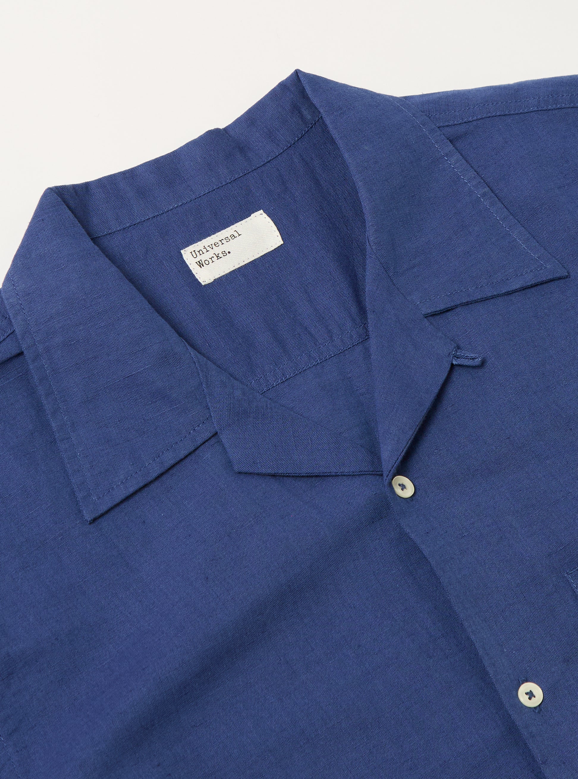 Blue Linen Cotton Shirting Camp Shirt - Image 5