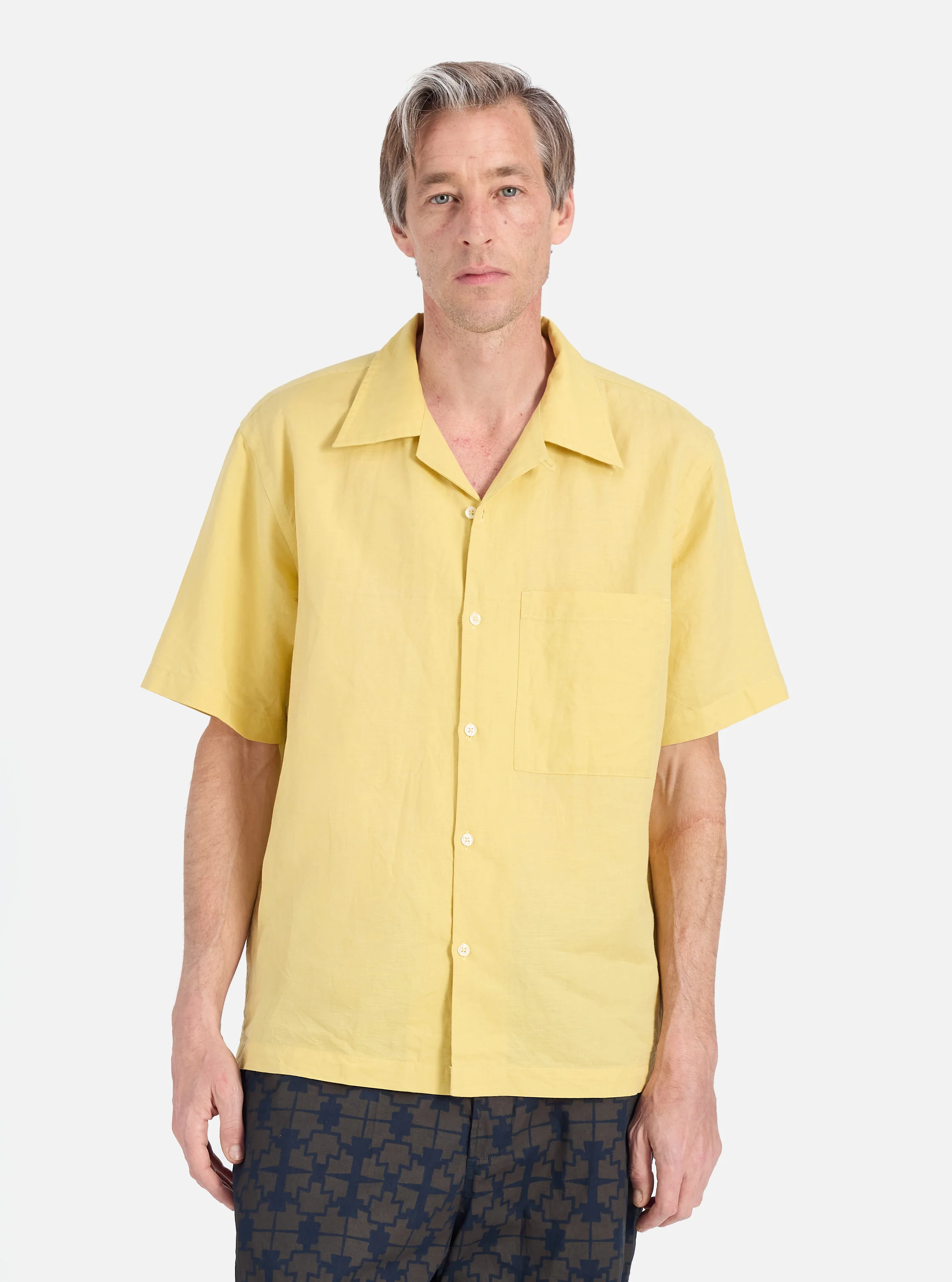 Lemon Linen Cotton Shirting Camp Shirt - Image 2