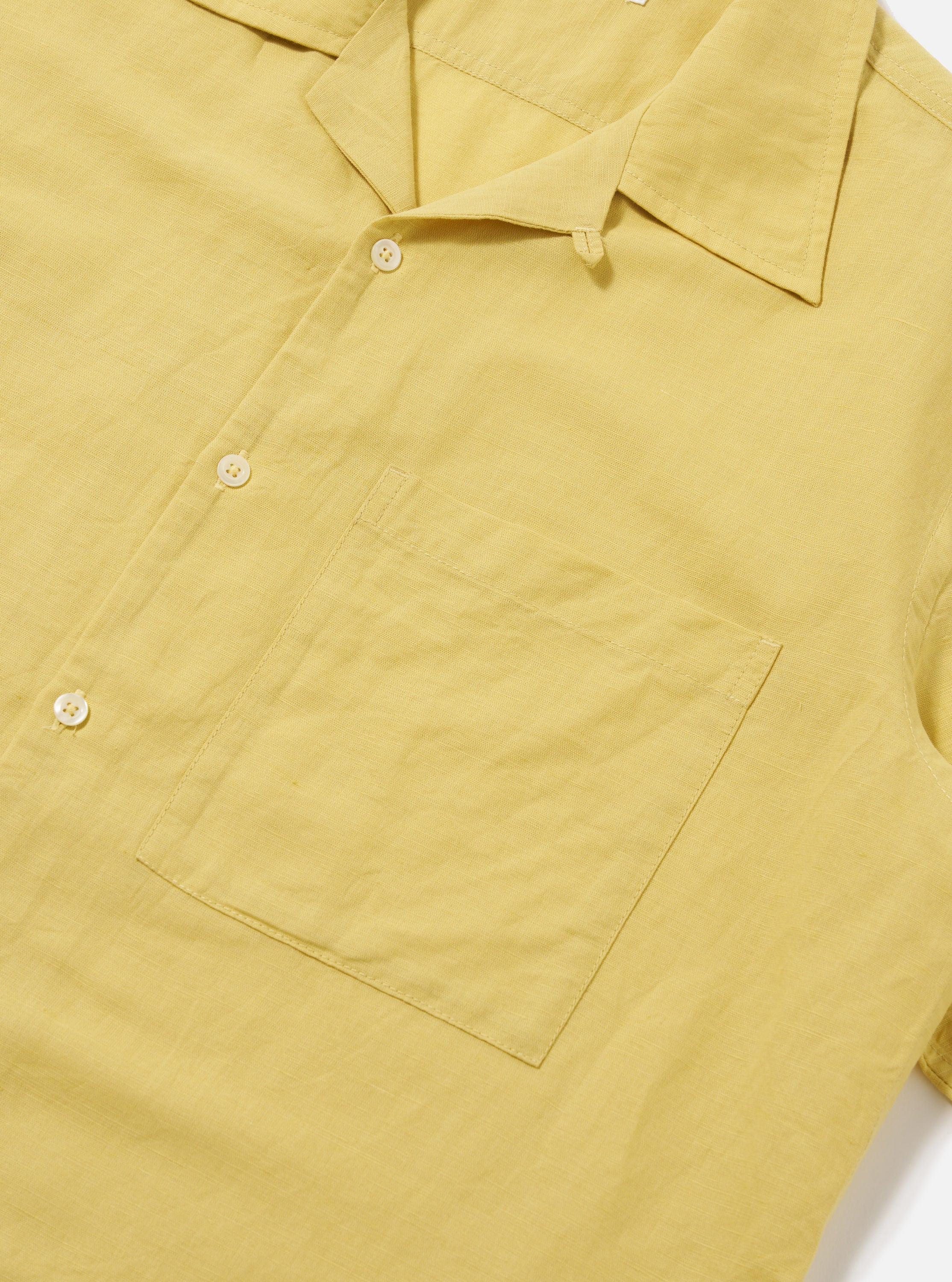 Lemon Linen Cotton Shirting Camp Shirt - Image 6