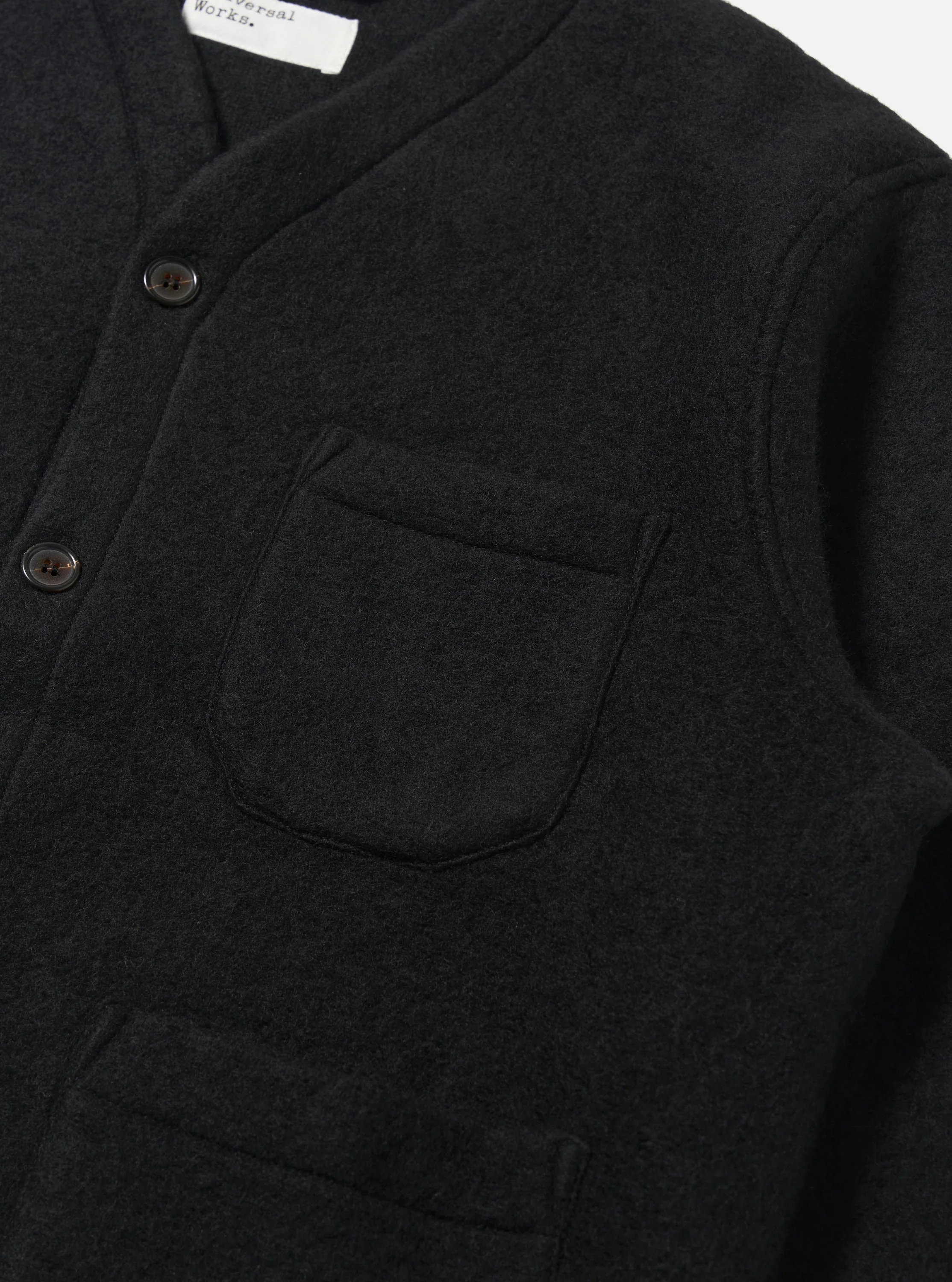 Black Wool Fleece Cardigan - Image 7
