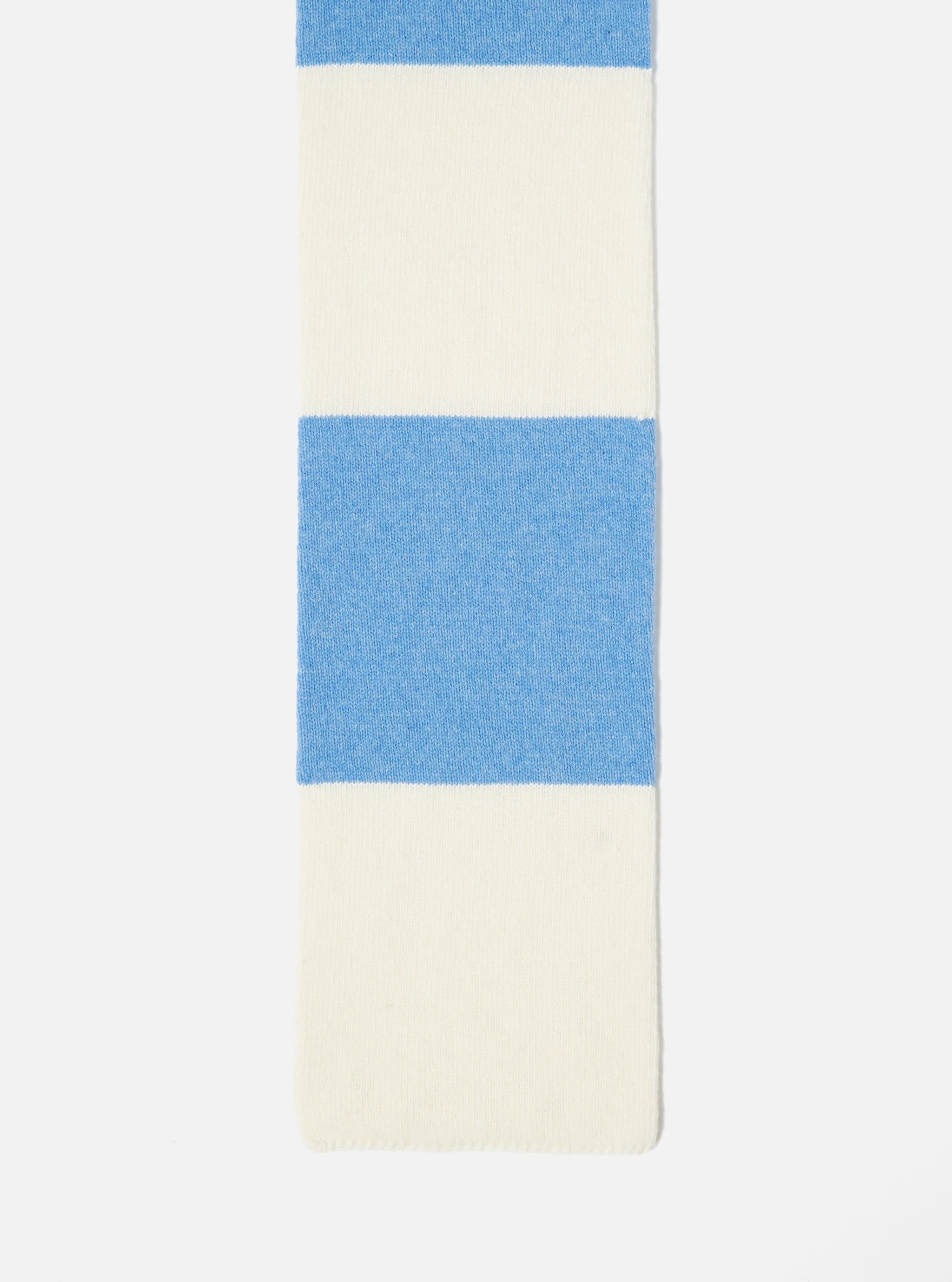 Ecru/Sky Soft Wool Deluxe Football Scarf - Image 2