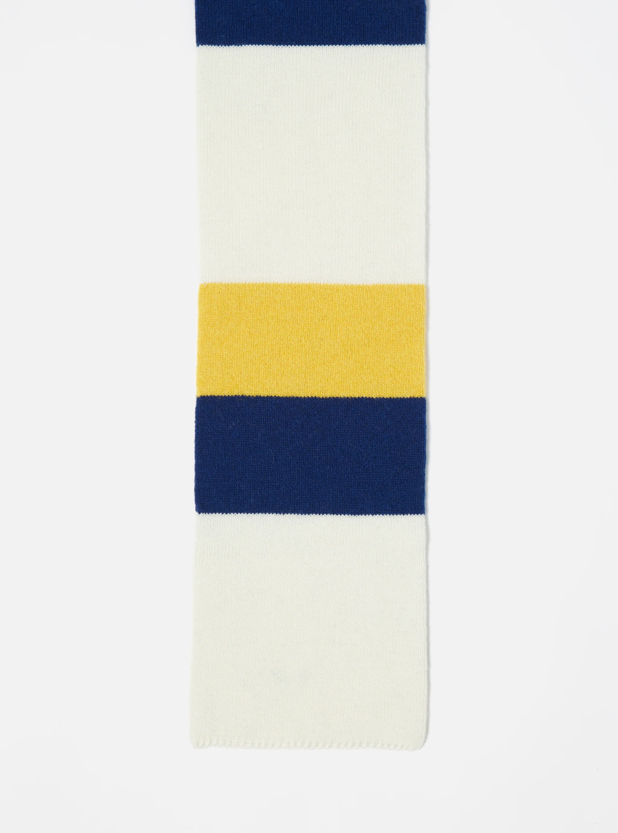 Ecru/Yellow/Blue Soft Wool Deluxe Football Scarf - Image 2