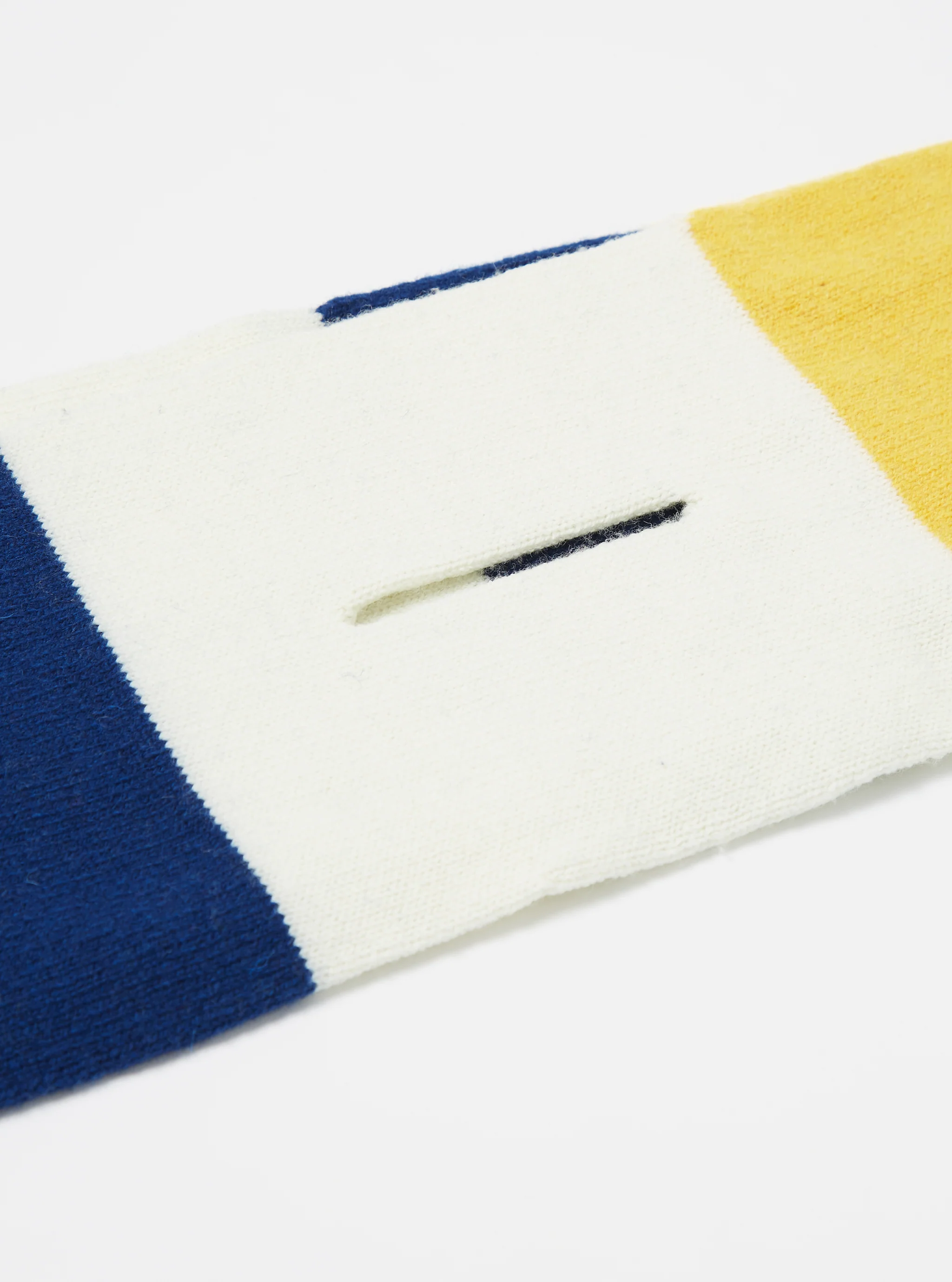 Ecru/Yellow/Blue Soft Wool Deluxe Football Scarf - Image 3