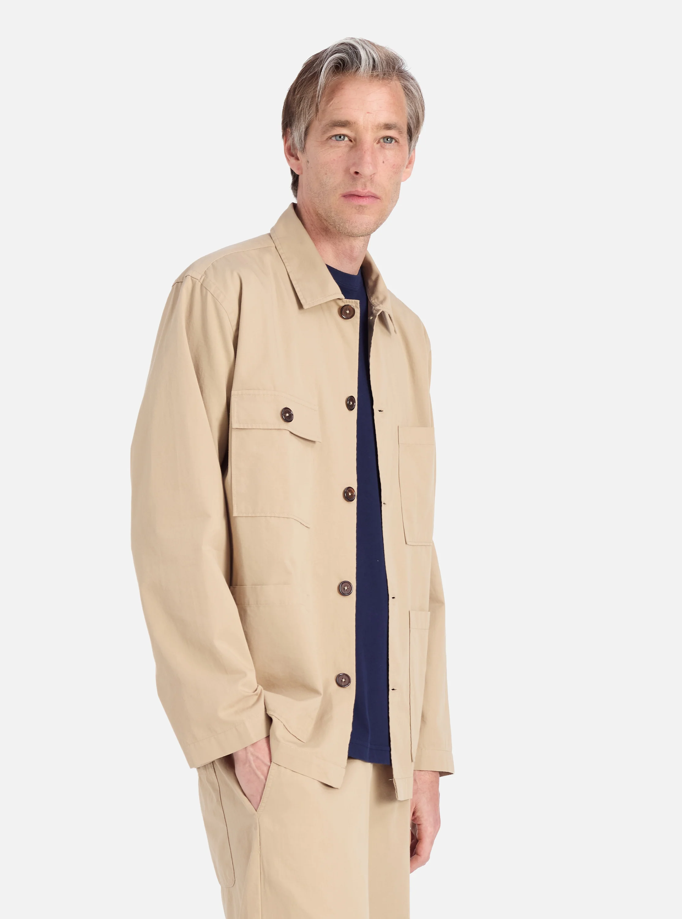 Sand Military Cotton Dockside Overshirt - Image 2