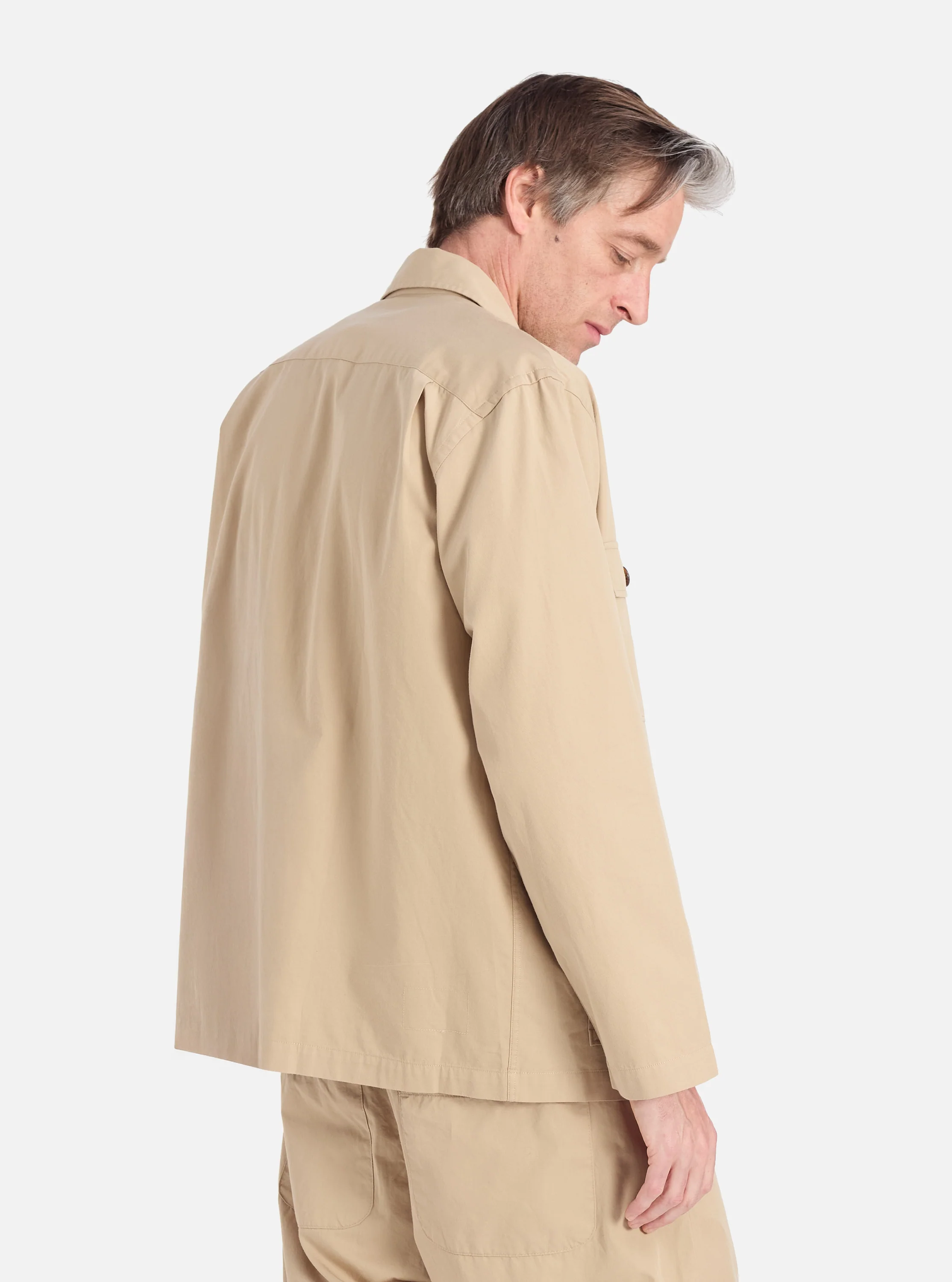 Sand Military Cotton Dockside Overshirt - Image 3