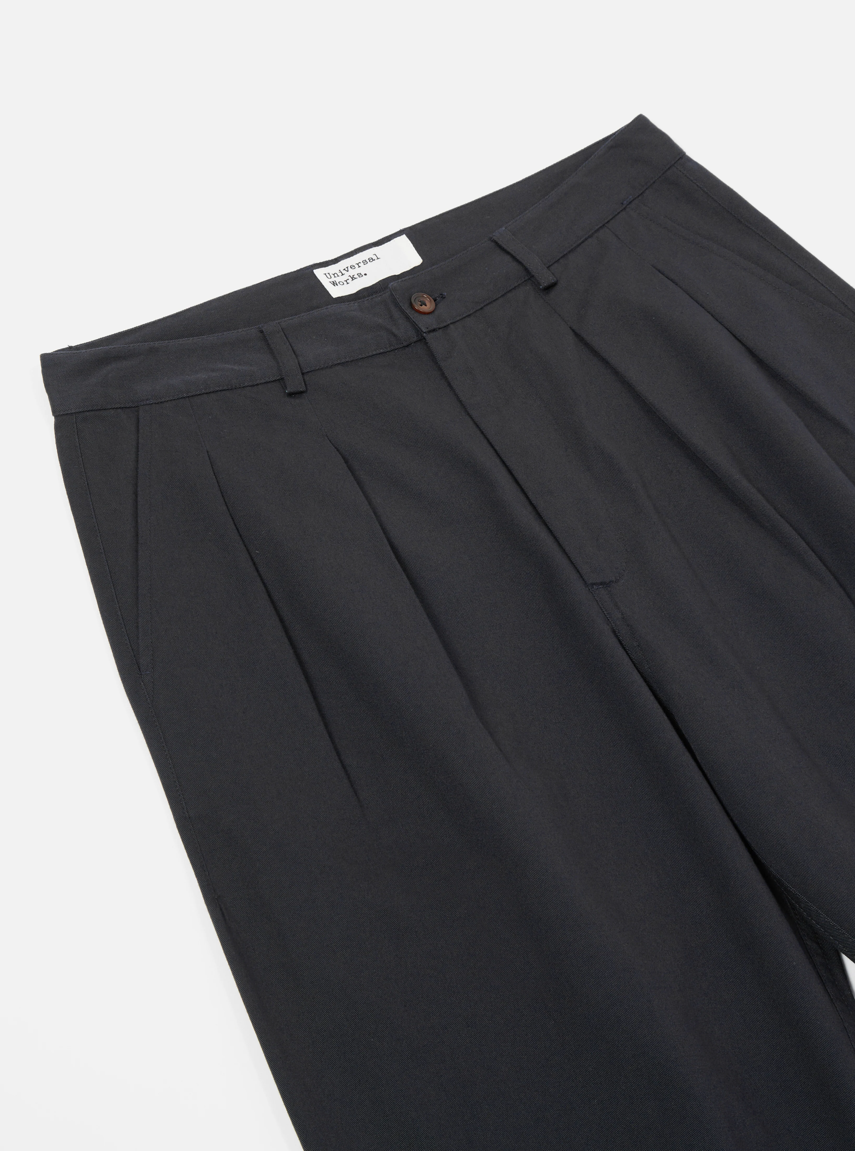 Black Twill Double Pleat Pant - Image 4