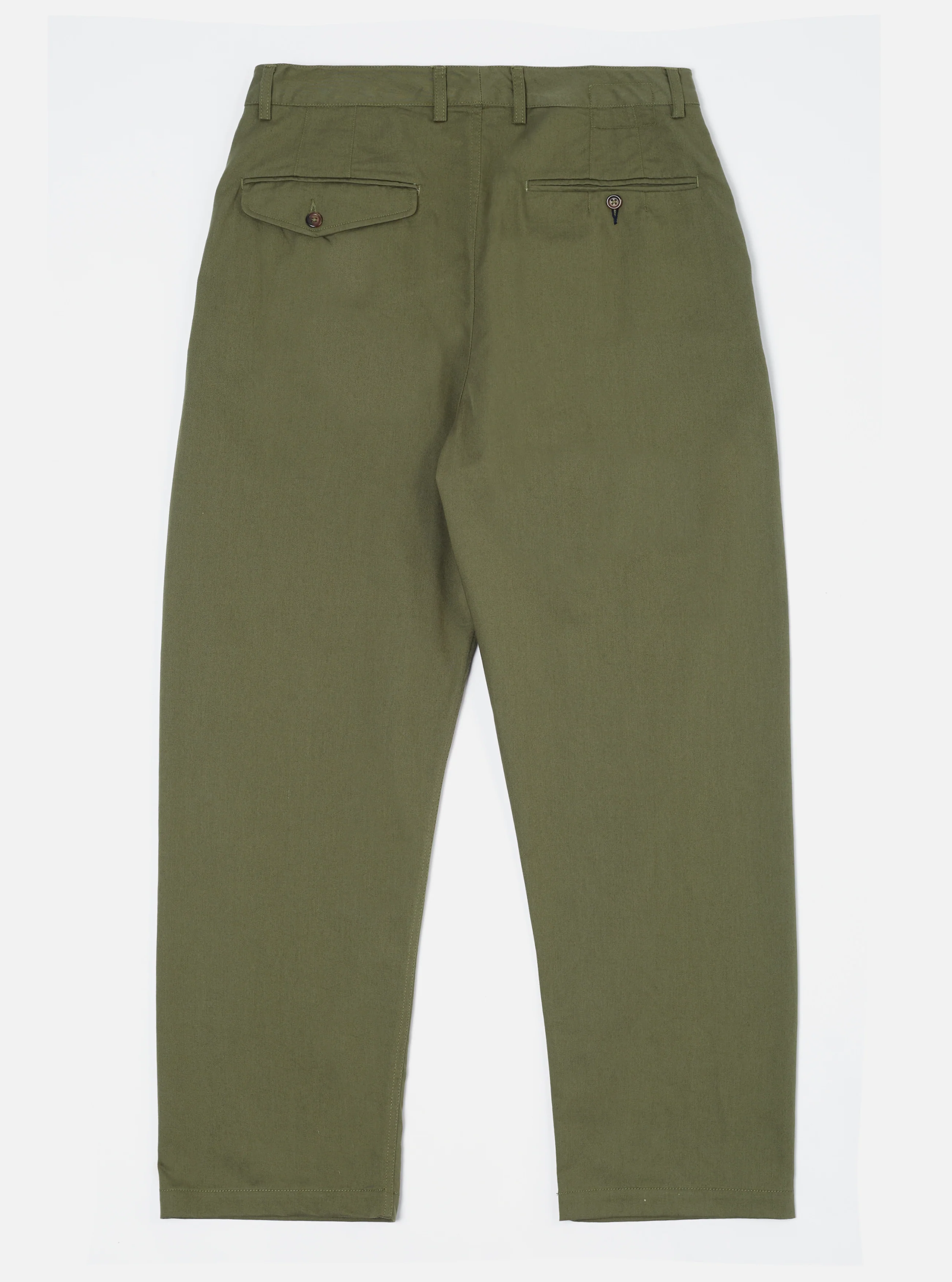 Light Olive Twill Double Pleat Pant - Image 3