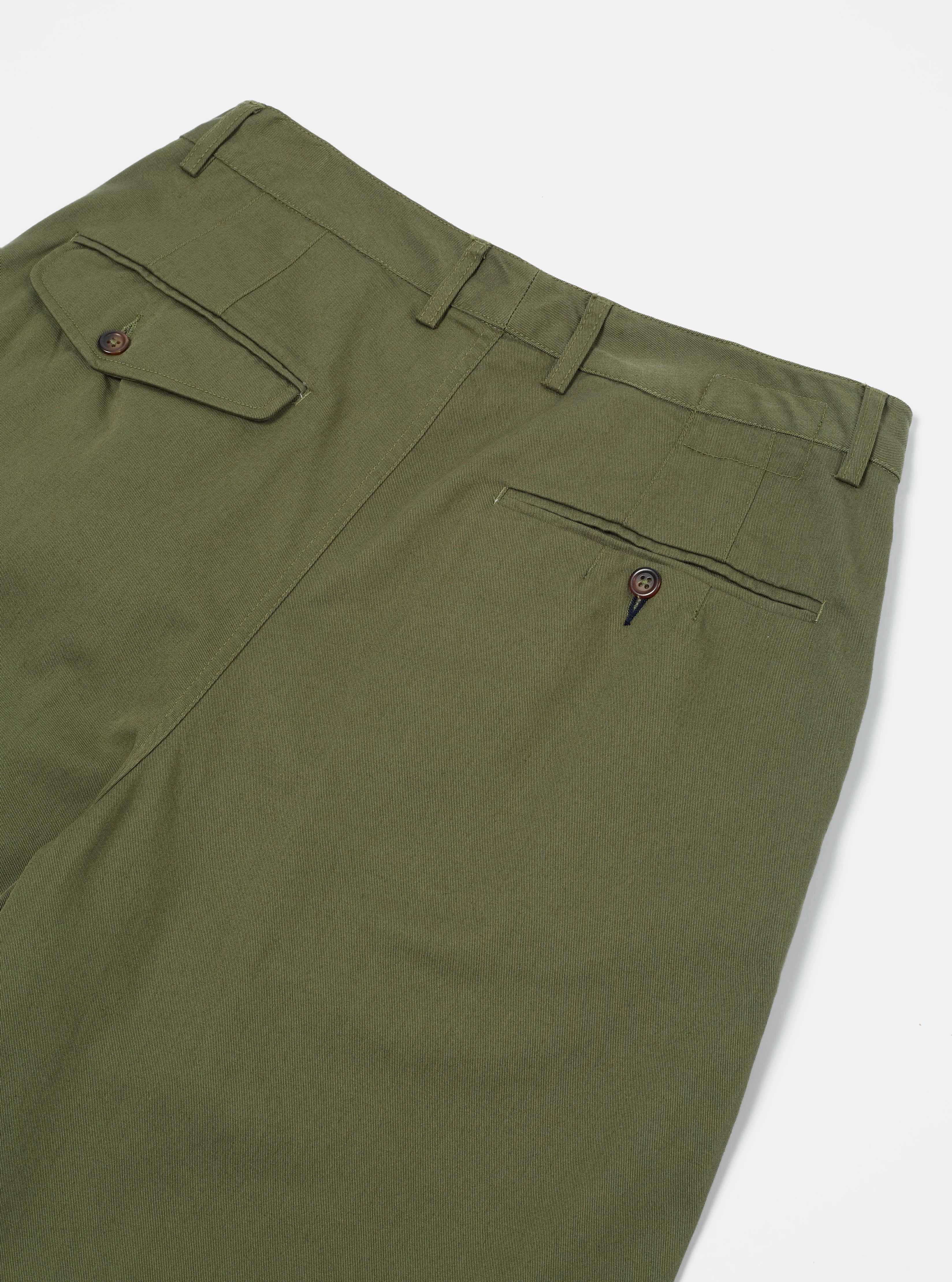 Light Olive Twill Double Pleat Pant - Image 6