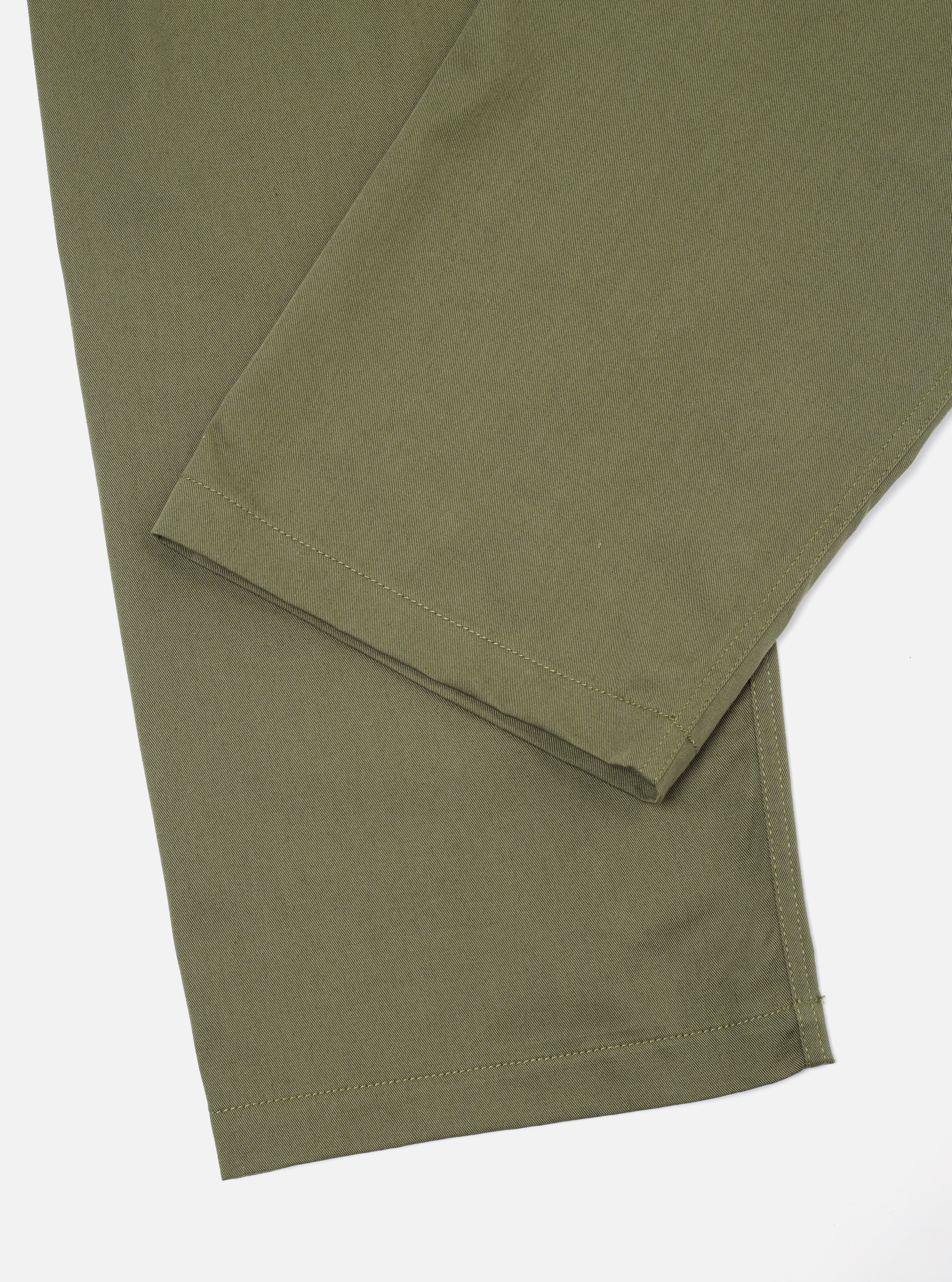 Light Olive Twill Double Pleat Pant - Image 7