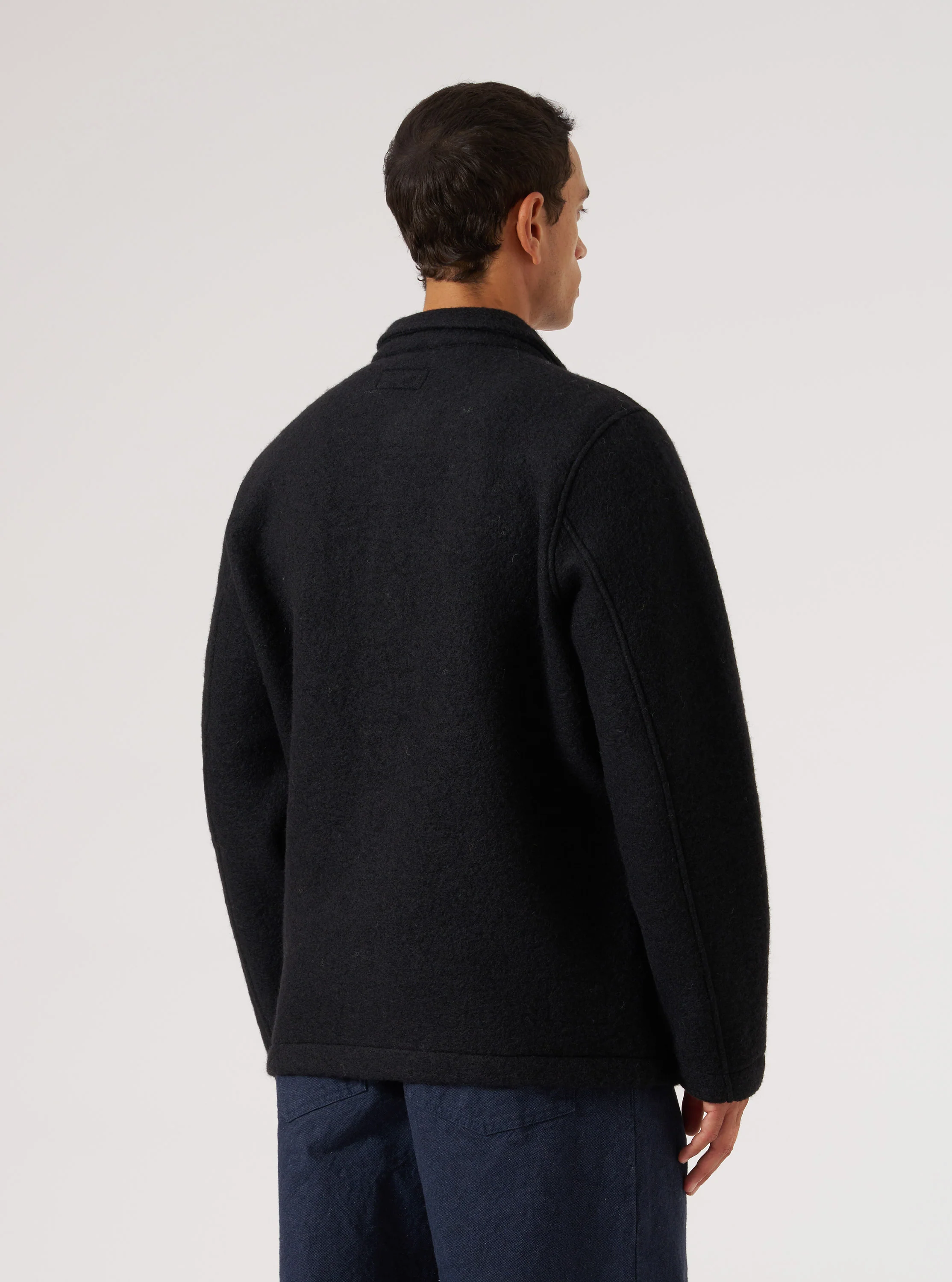 Black Wool Fleece Field Jacket - Image 3