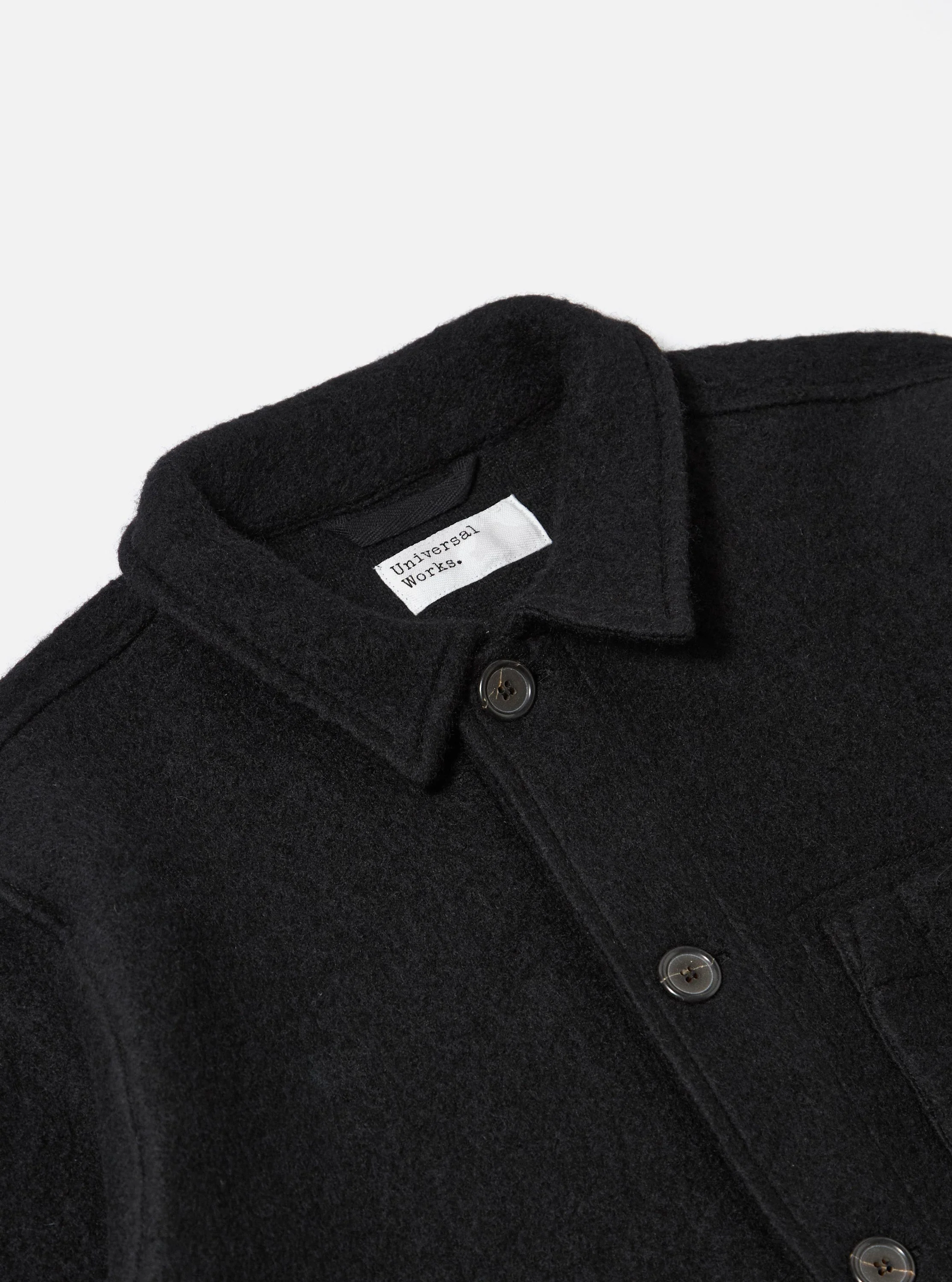 Black Wool Fleece Field Jacket - Image 6