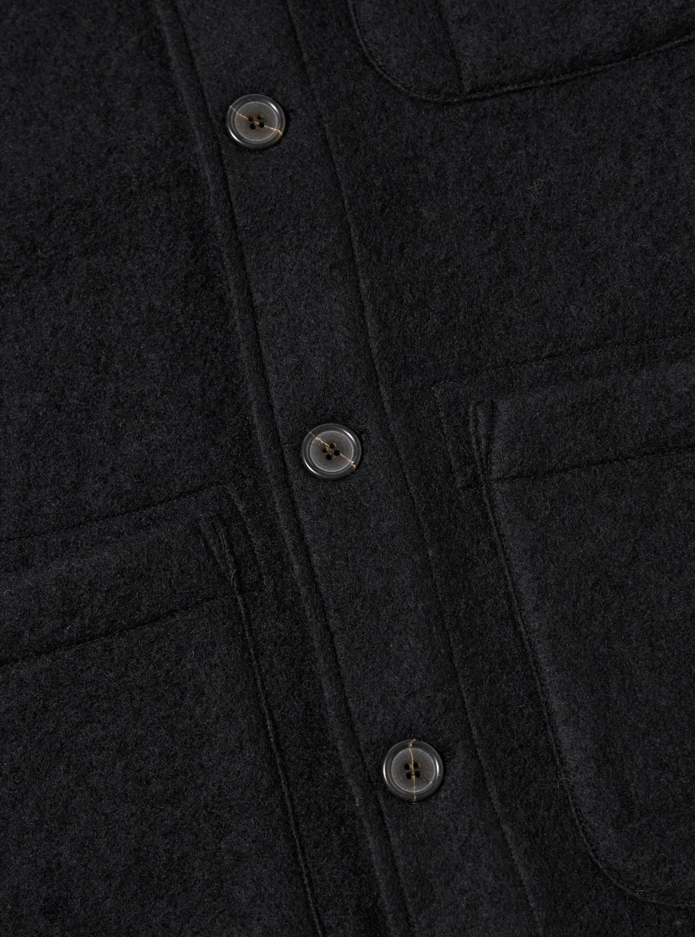 Black Wool Fleece Field Jacket - Image 8
