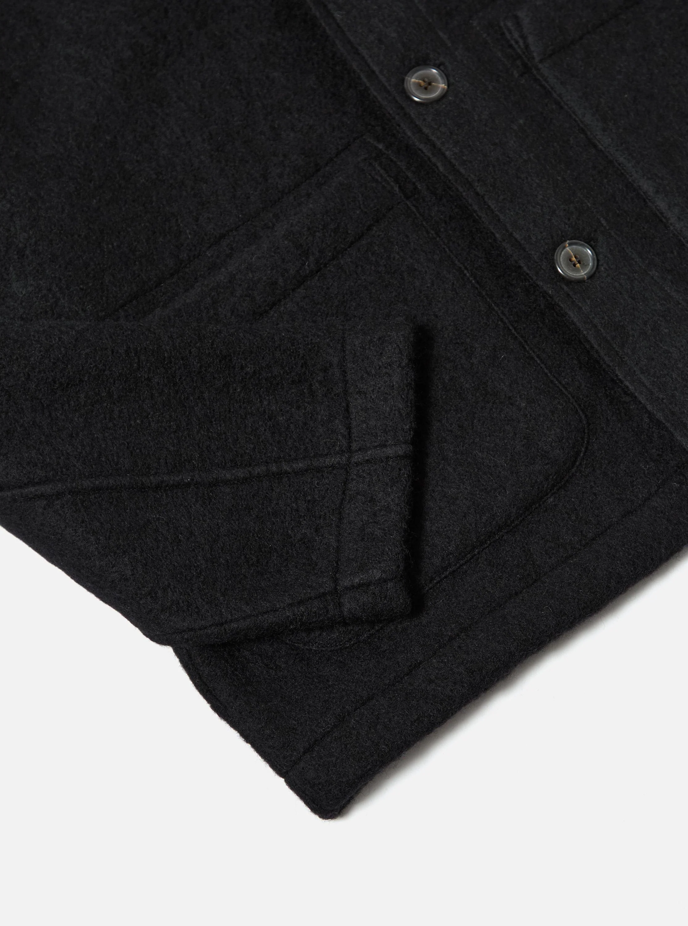 Black Wool Fleece Field Jacket - Image 9