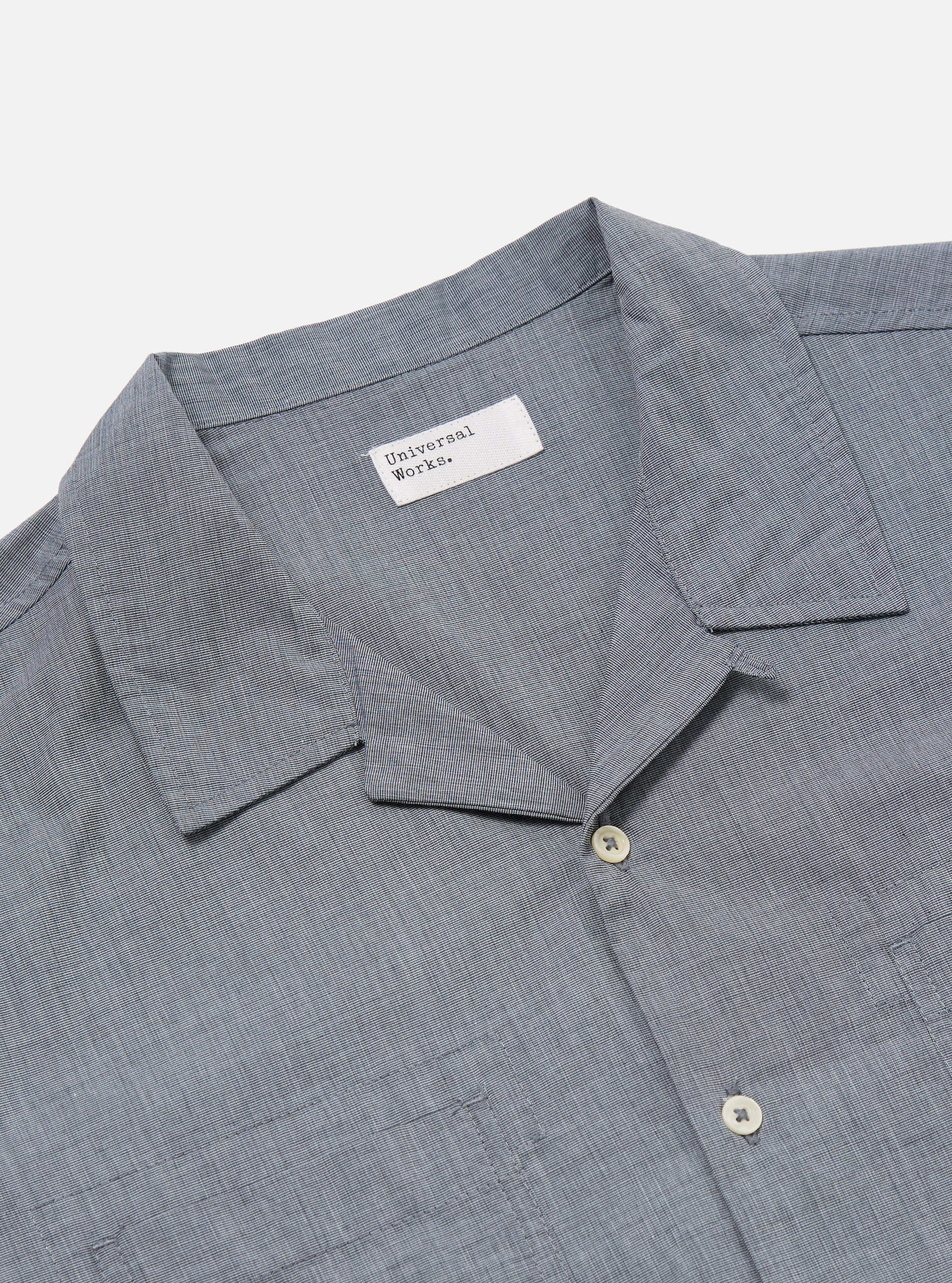 Grey End On End Cotton Garage Shirt - Image 5