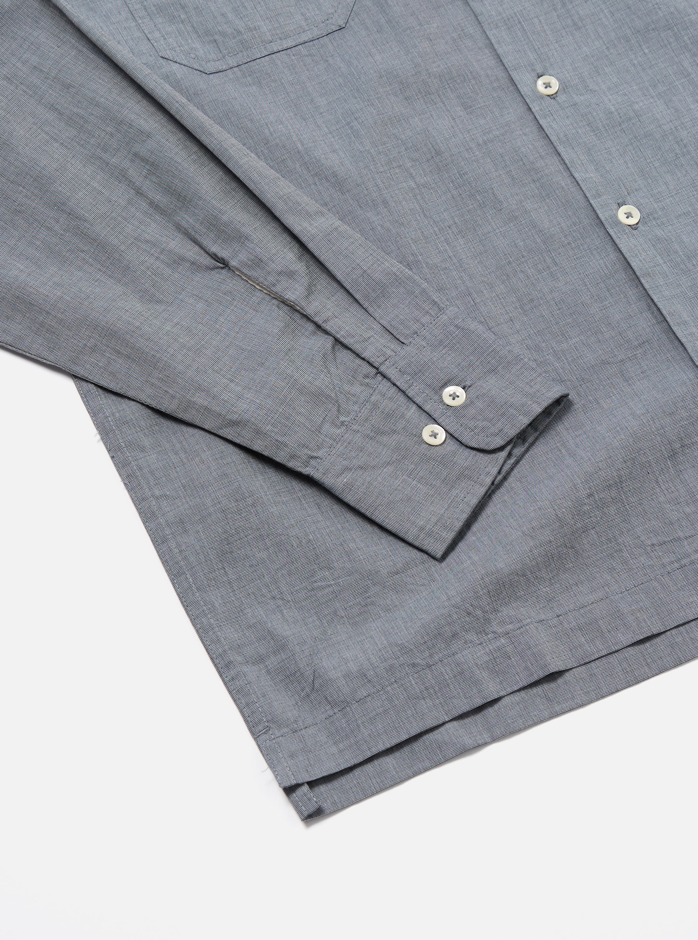 Grey End On End Cotton Garage Shirt - Image 7