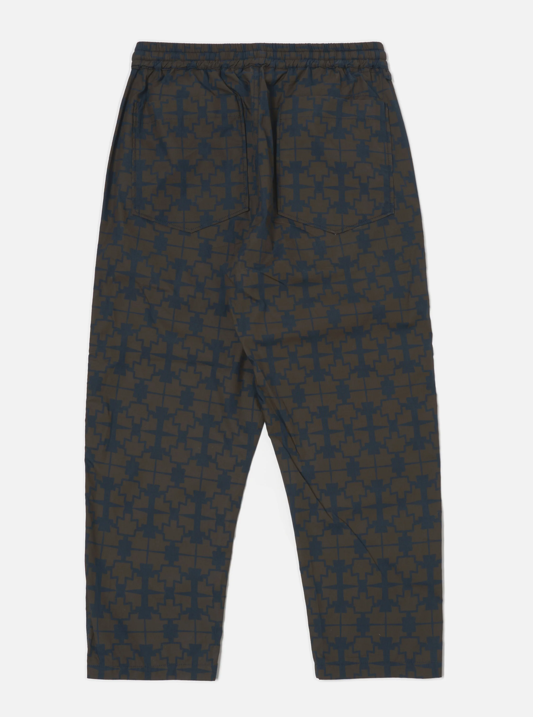 Navy Mitla Print Cotton Hi Water Trouser - Image 4
