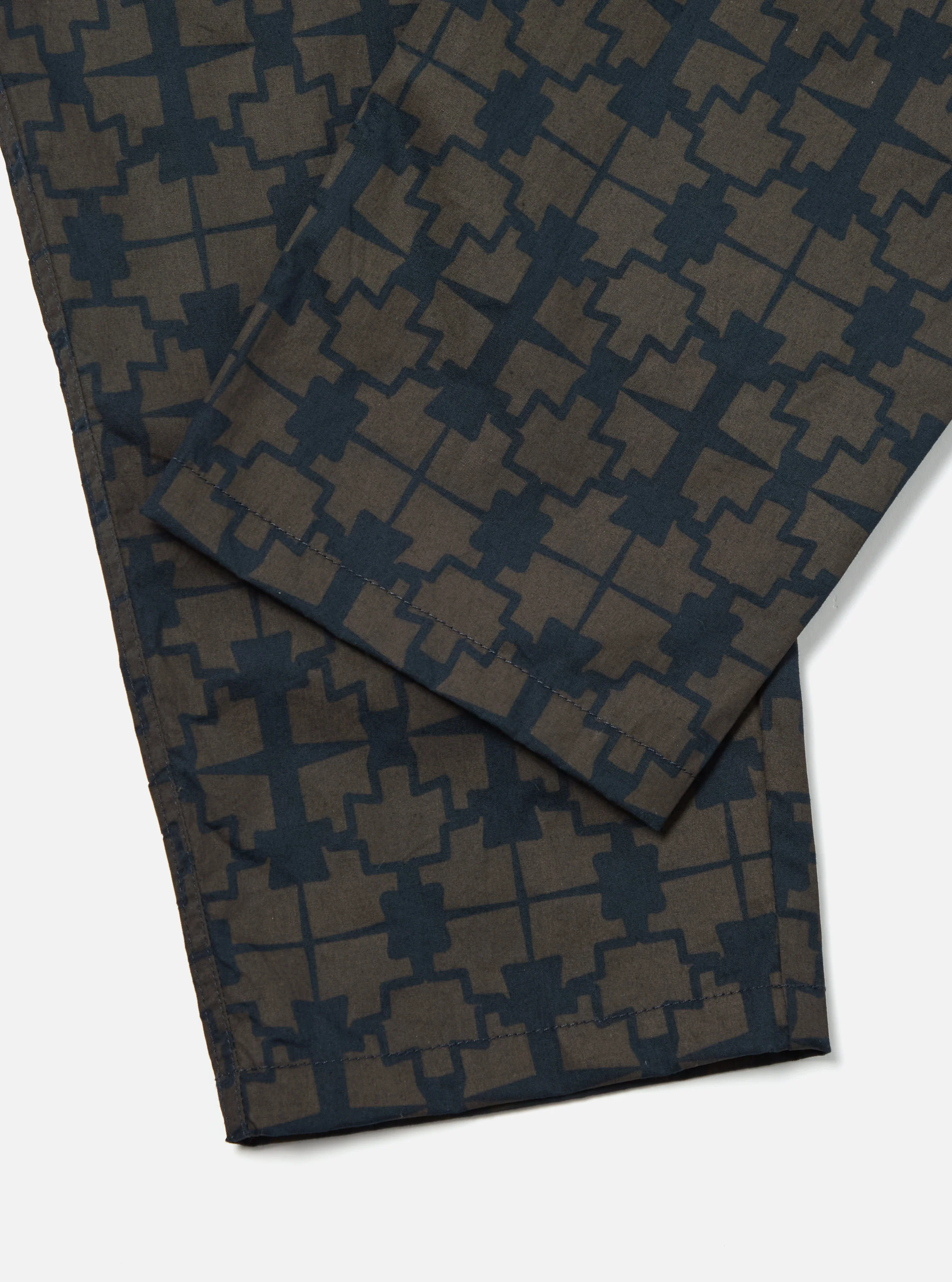 Navy Mitla Print Cotton Hi Water Trouser - Image 7