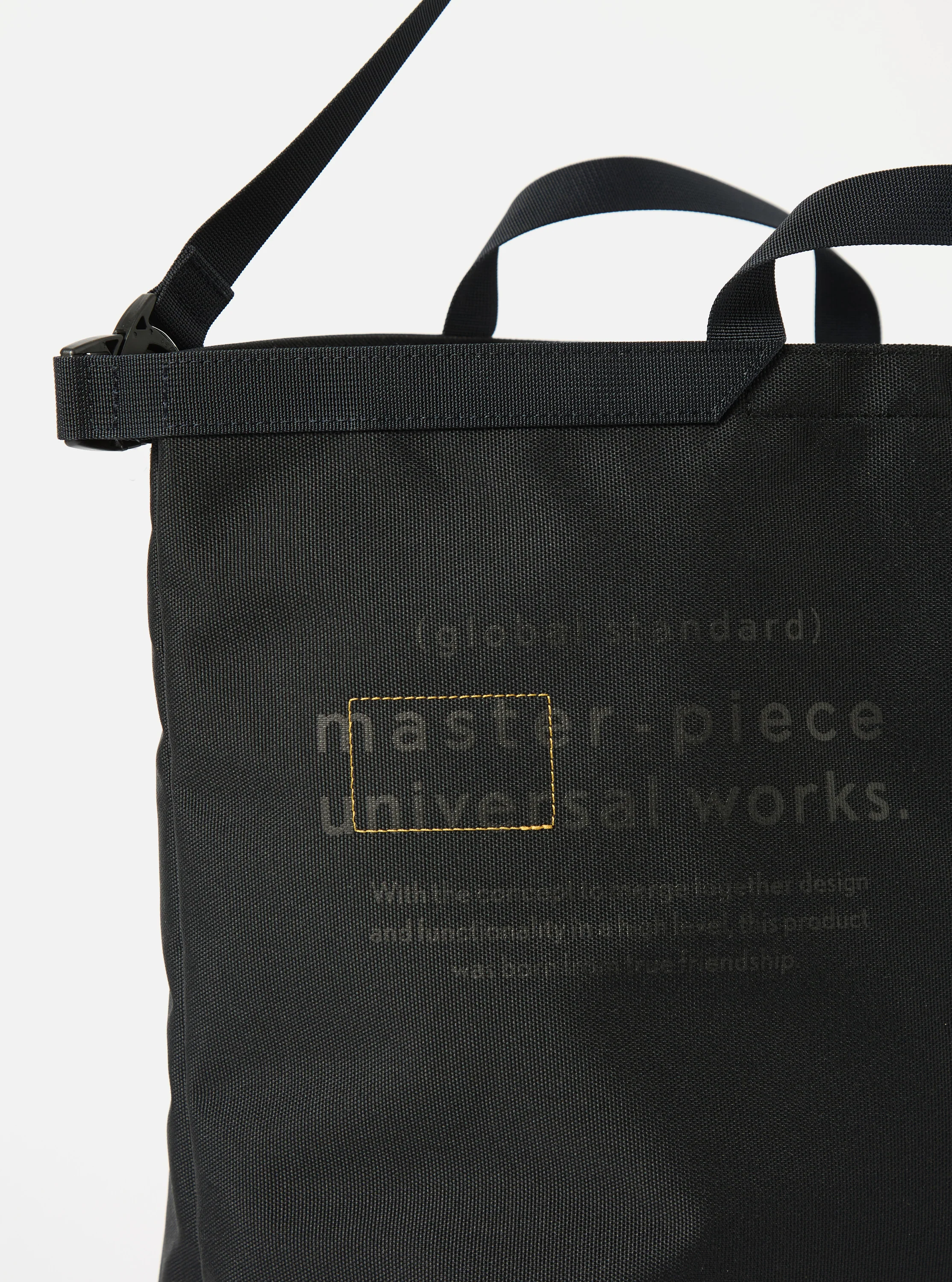 master-piece x Universal Works Black Recycled Tech Canvas Large Tote Bag - Image 4