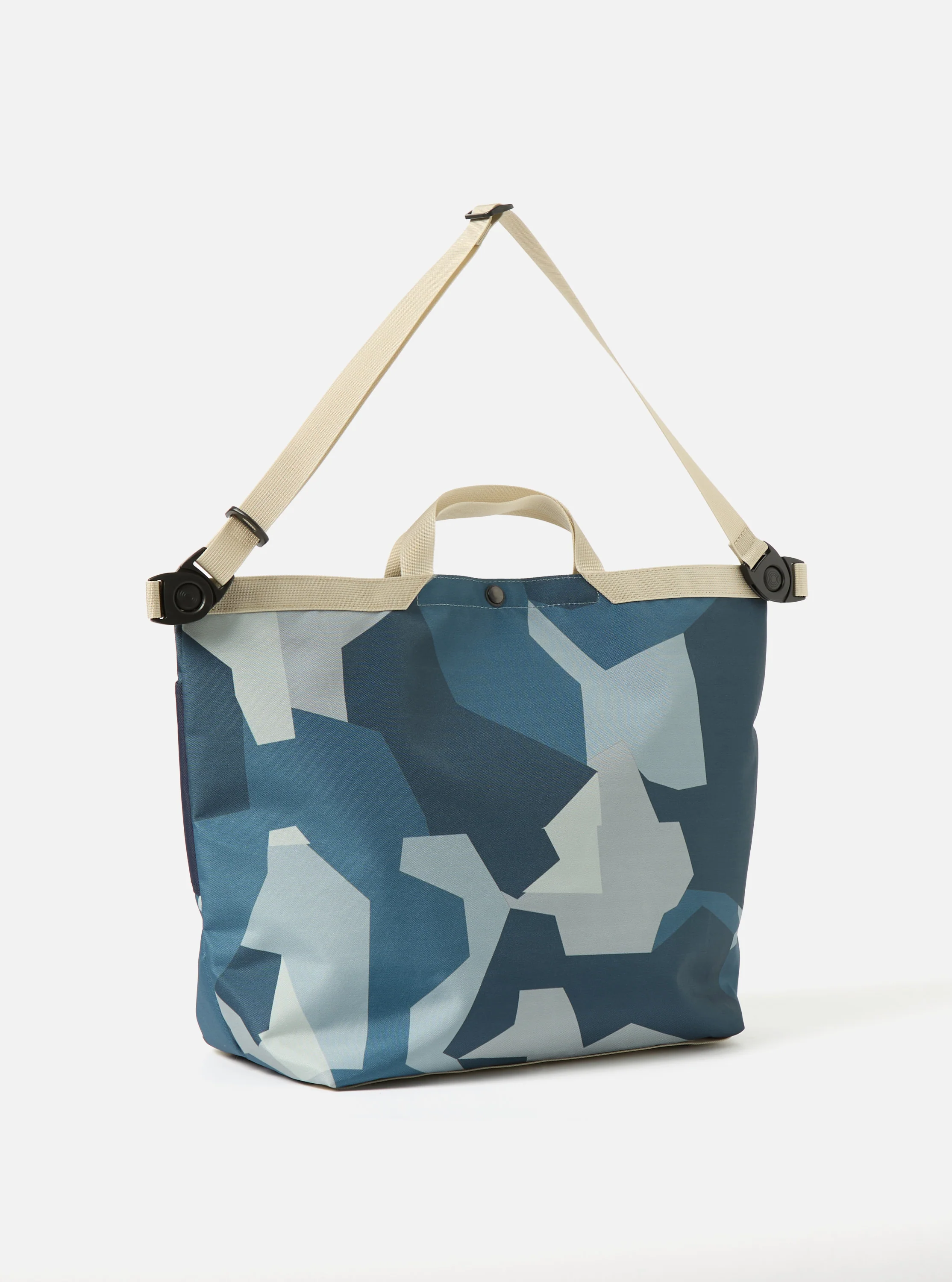 master-piece x Universal Works Blue Camo Recycled Tech Canvas Large Tote Bag - Image 3