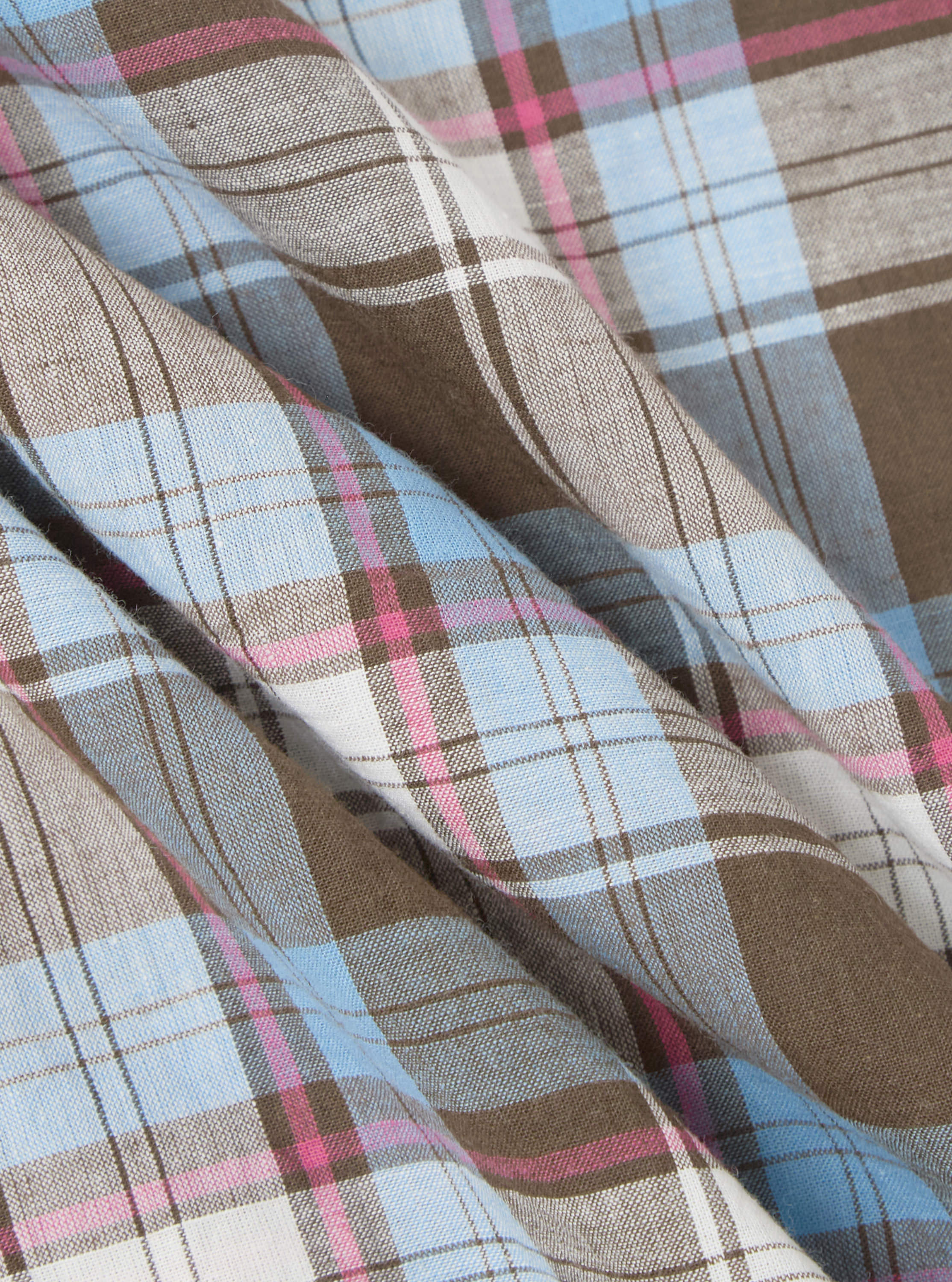 Blue/Brown Check 3 Long Pyjama Set - Image 2