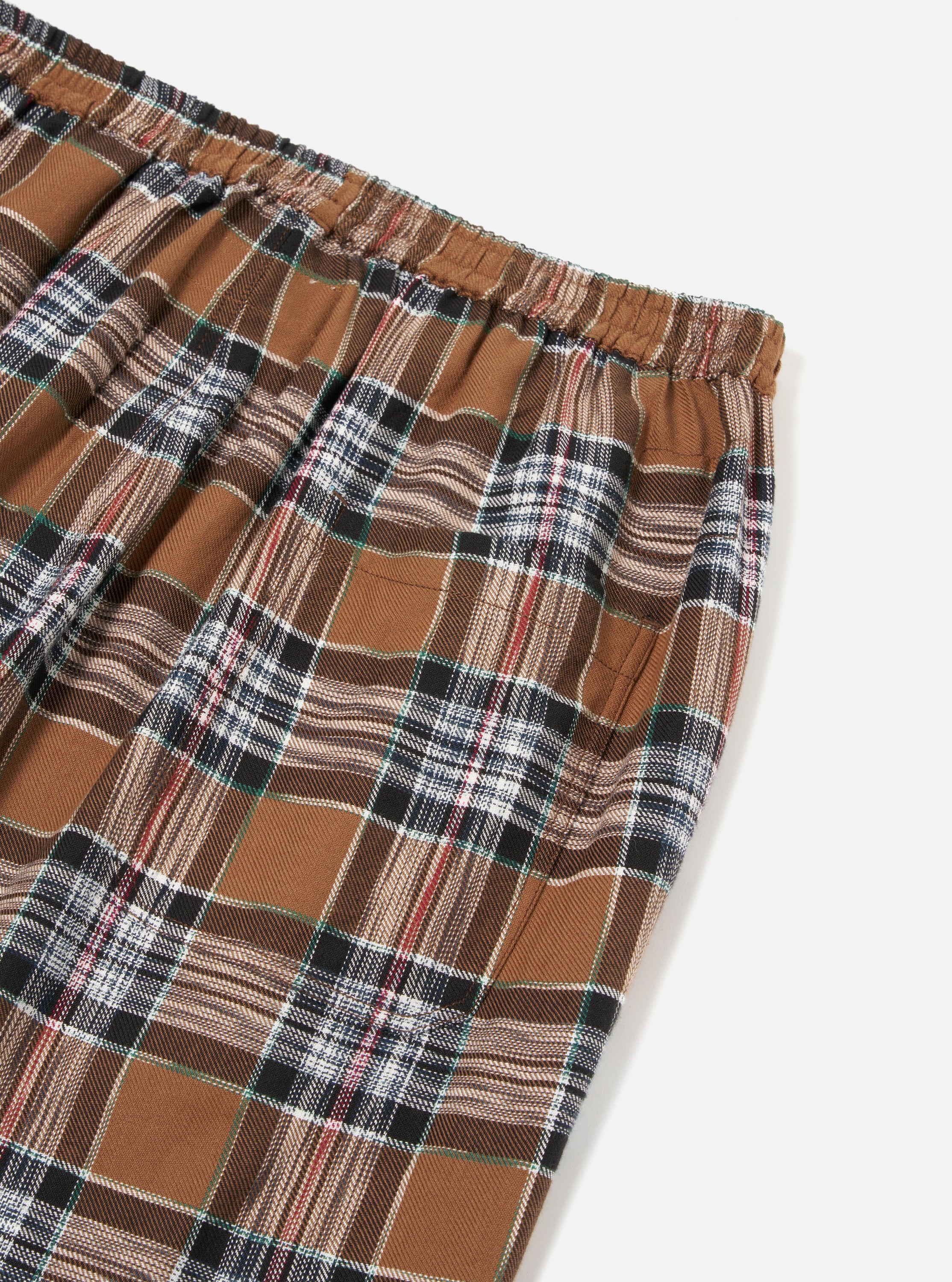 Brown Ikat Twill Check Long Pyjama Set - Image 10