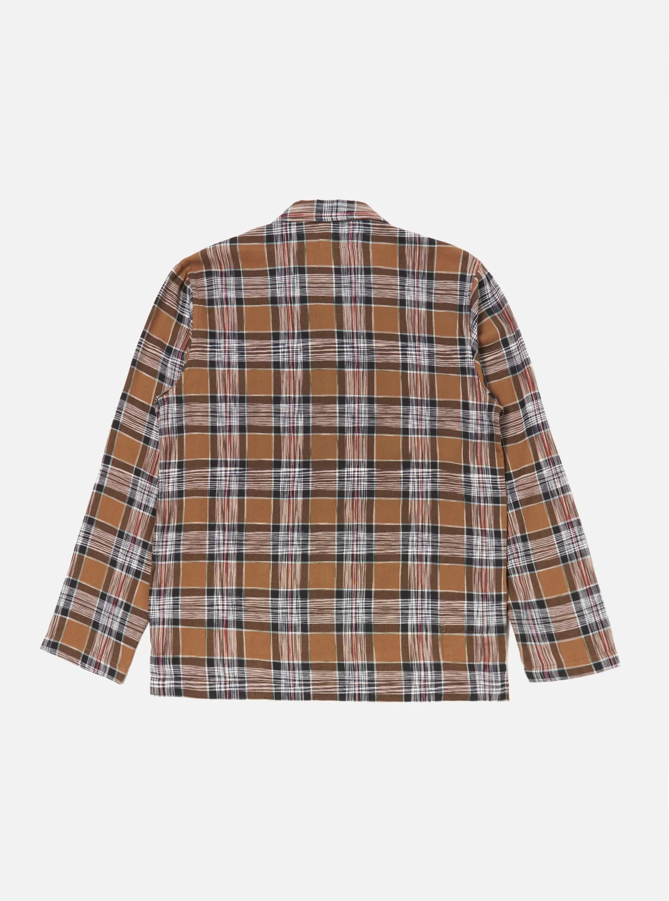 Brown Ikat Twill Check Long Pyjama Set - Image 4