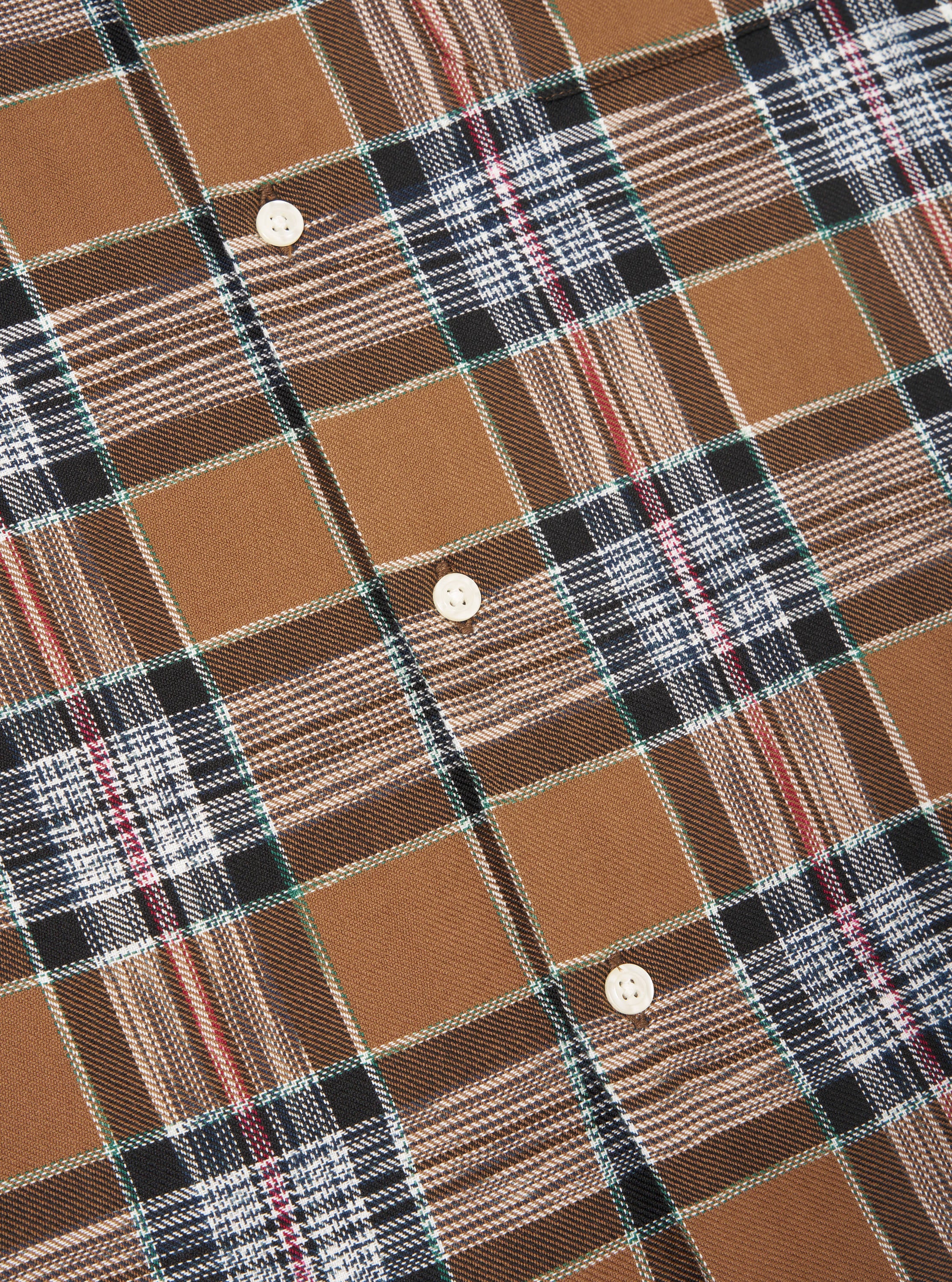 Brown Ikat Twill Check Long Pyjama Set - Image 8