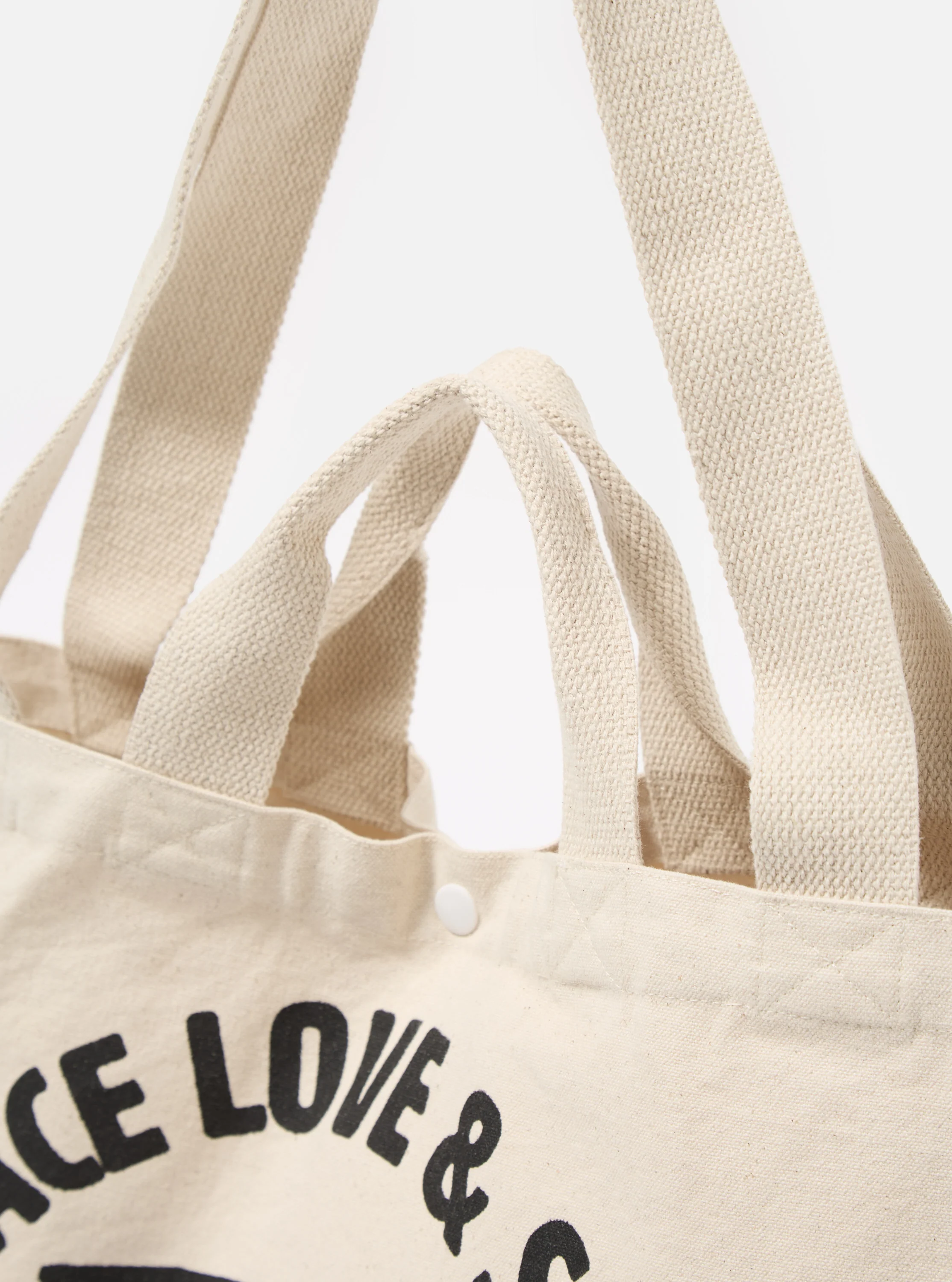 Ecru Canvas Market Tote - Image 3