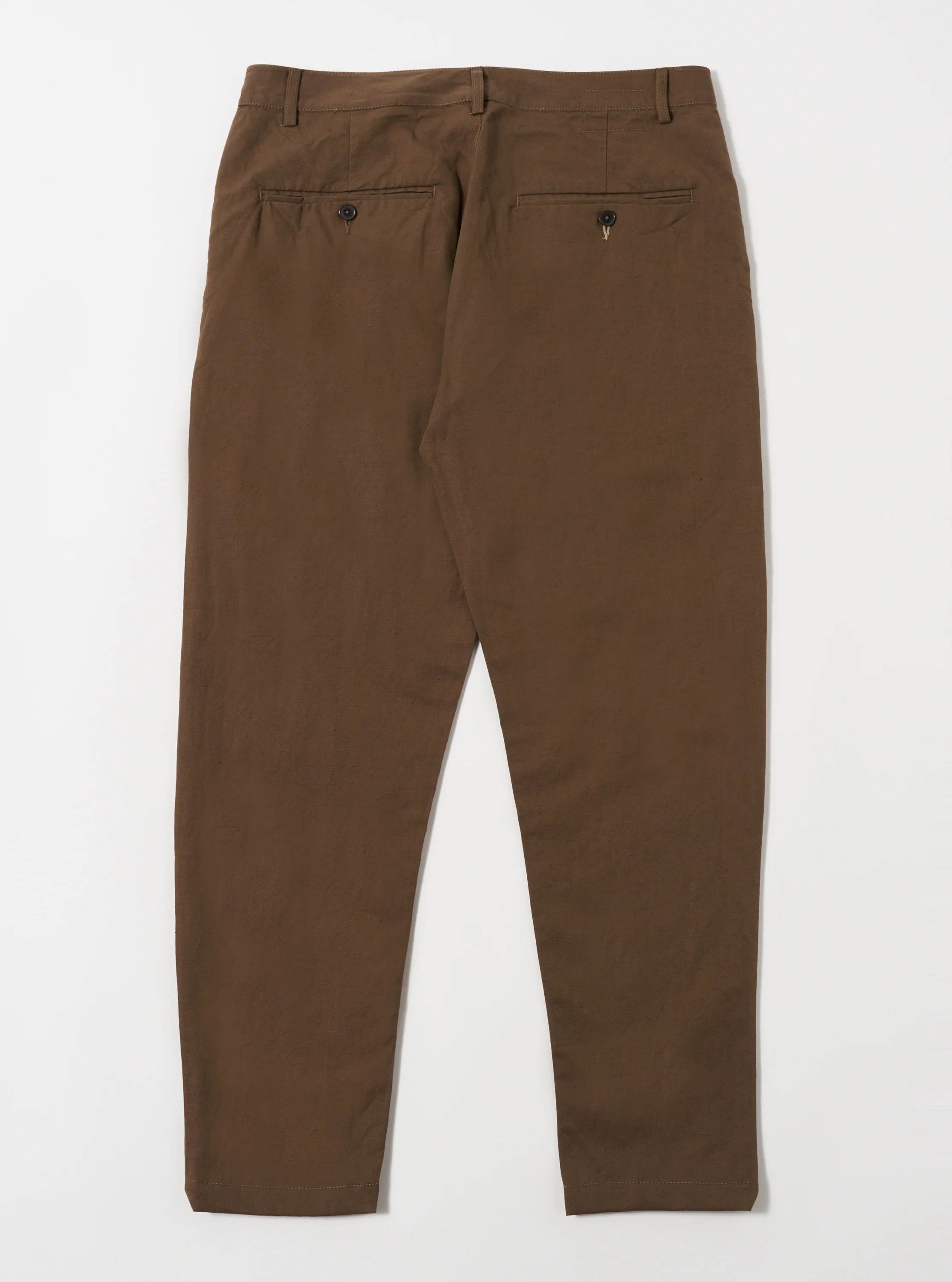 Khaki Linen Slub Weave Military Chino - Image 3