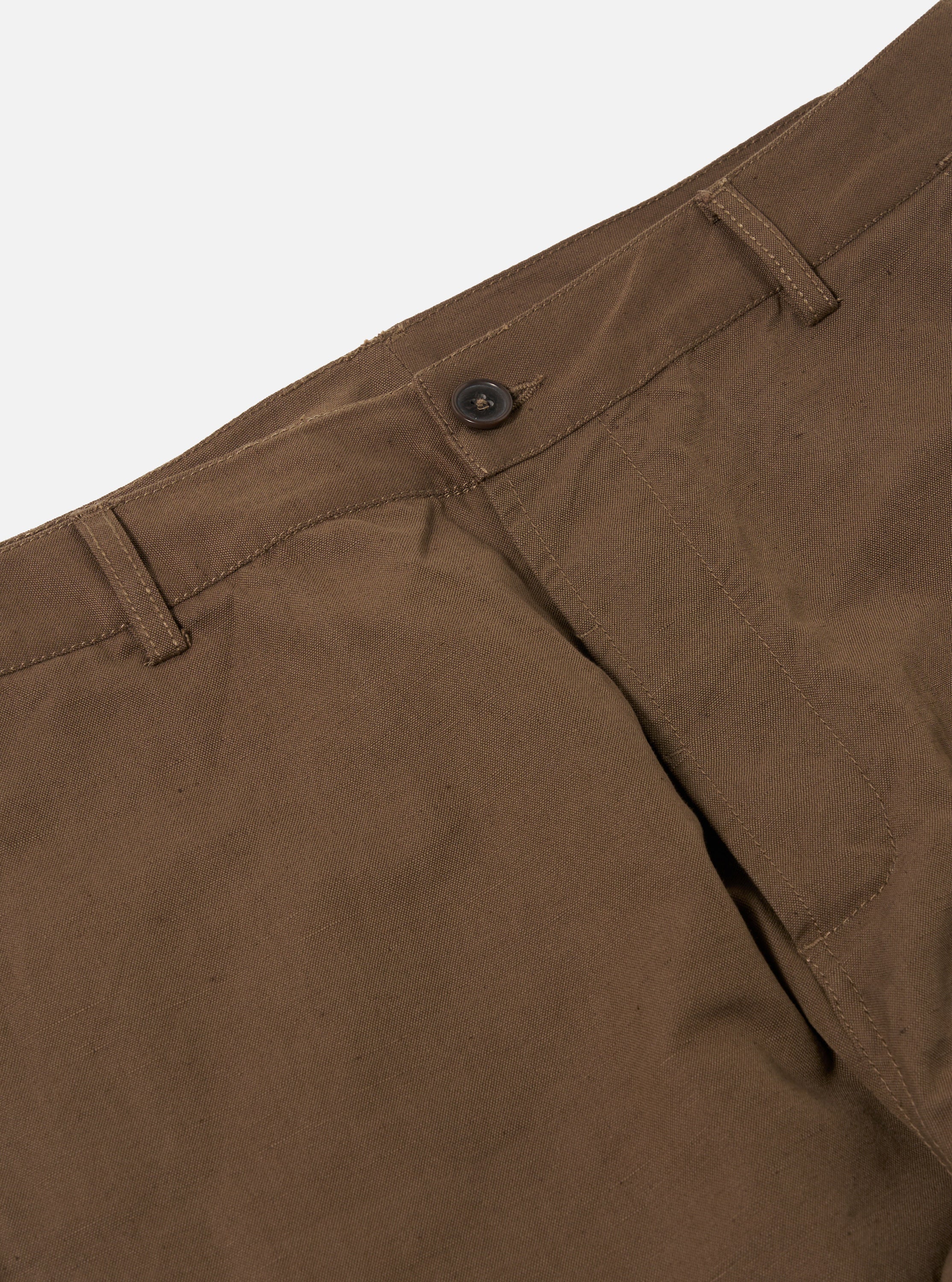Khaki Linen Slub Weave Military Chino - Image 4