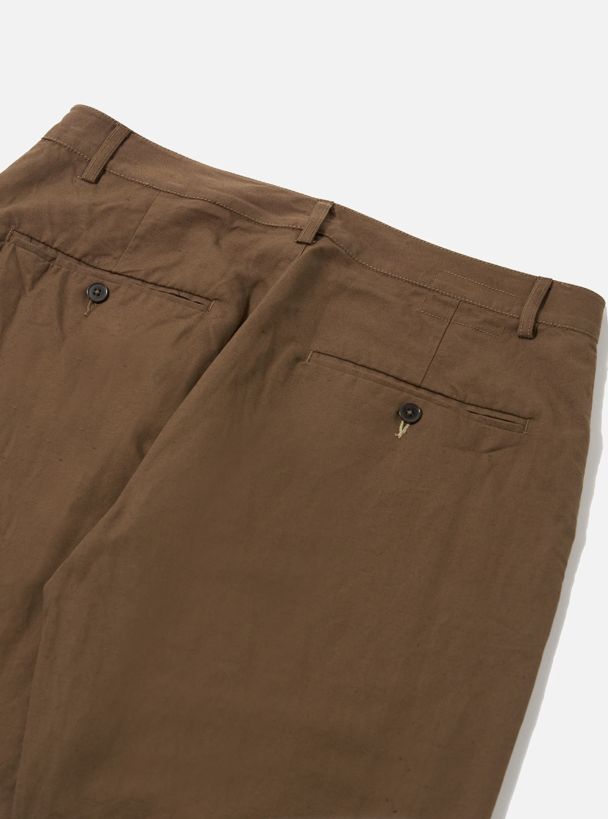 Khaki Linen Slub Weave Military Chino - Image 5